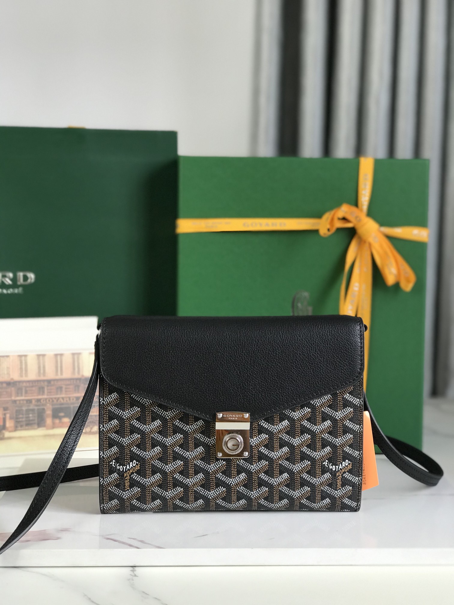 Goyard Black Goyardine Canvas Chypre Wallet Pouch Cloth ref.1984000