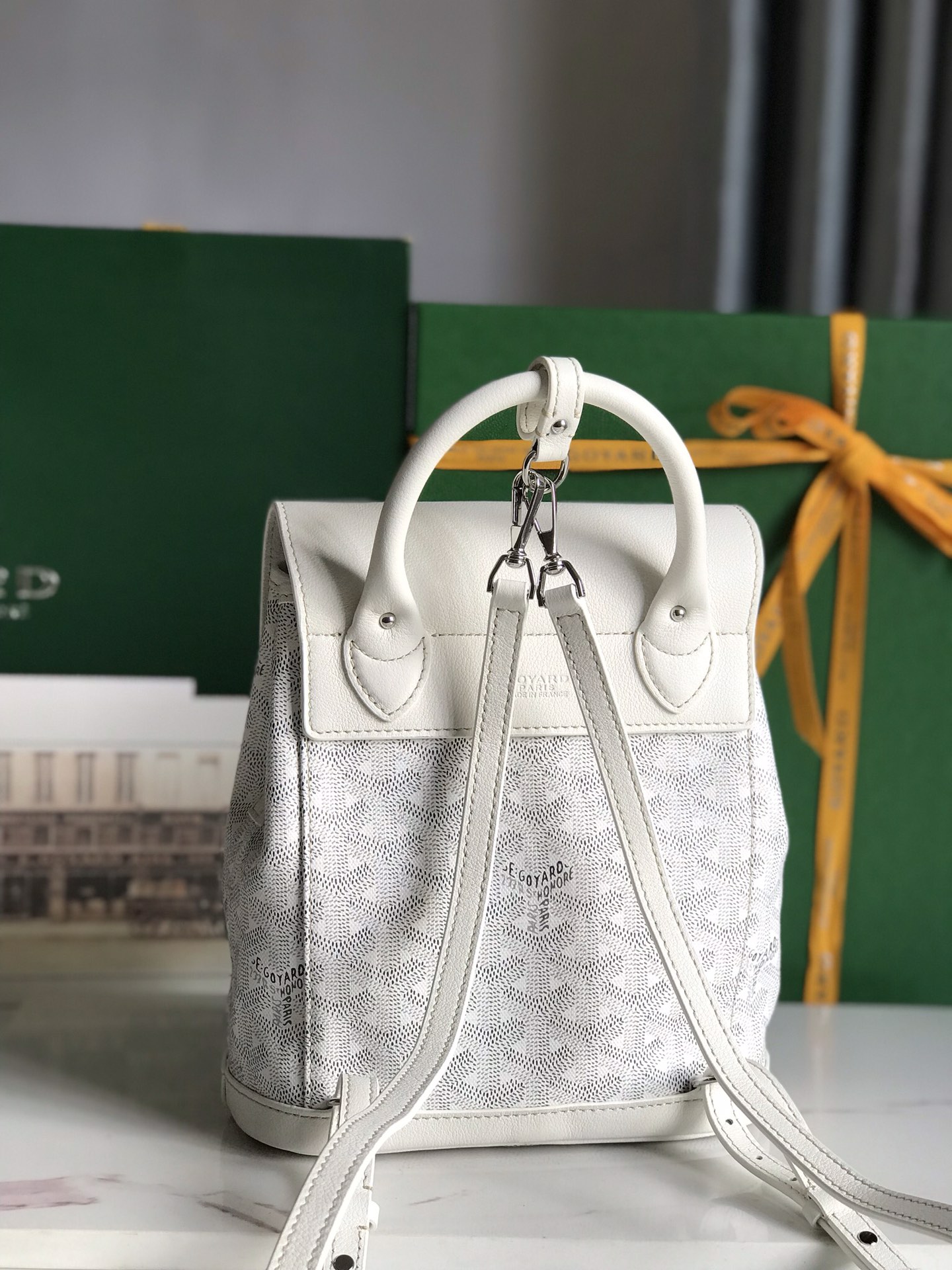 Goyard Alpin Backpack Coated Canvas Mini White 3128261