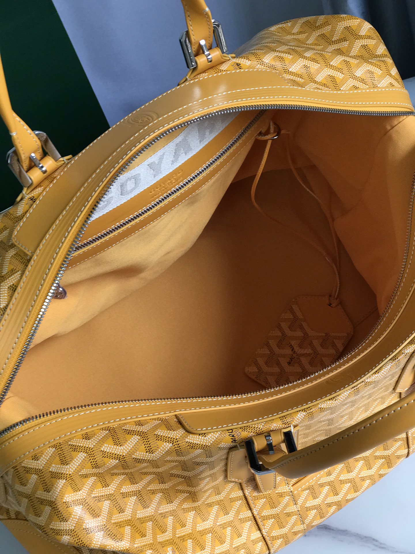 Goyard Yellow Goyardine Coated Canvas and Leather