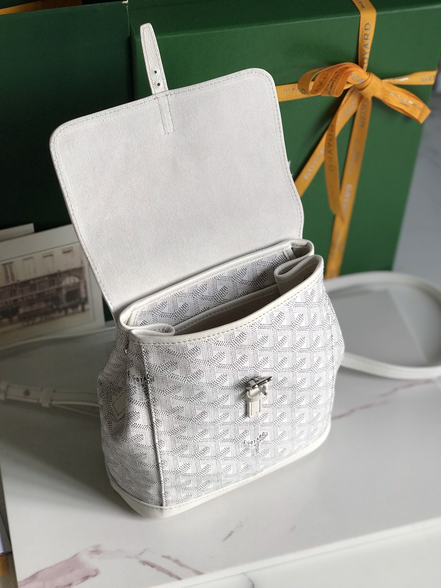 Goyard Alpin Backpack Coated Canvas Mini White 3128261