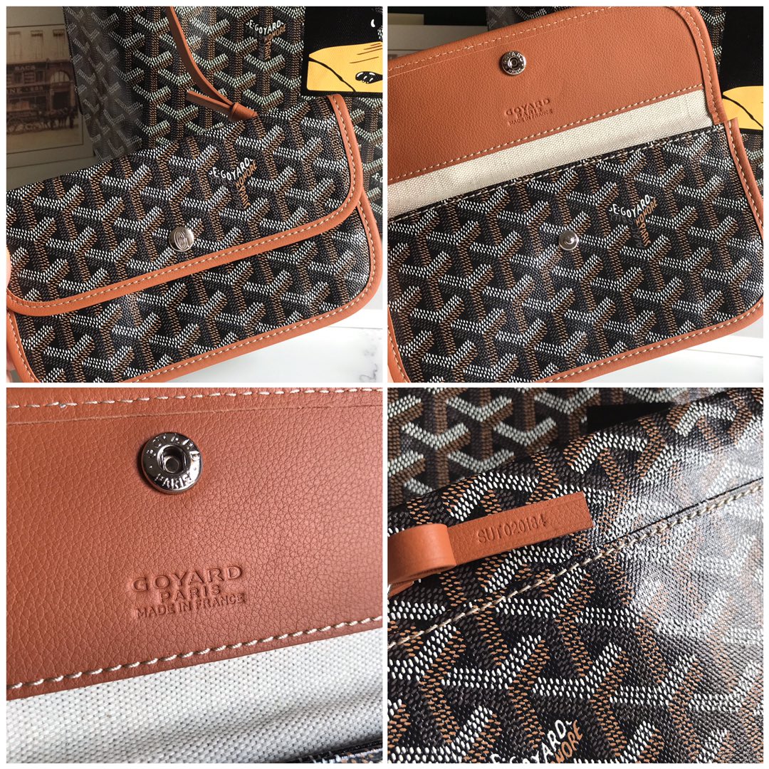 GOYARD Goyardine Saint Louis PM brown bulldog logo