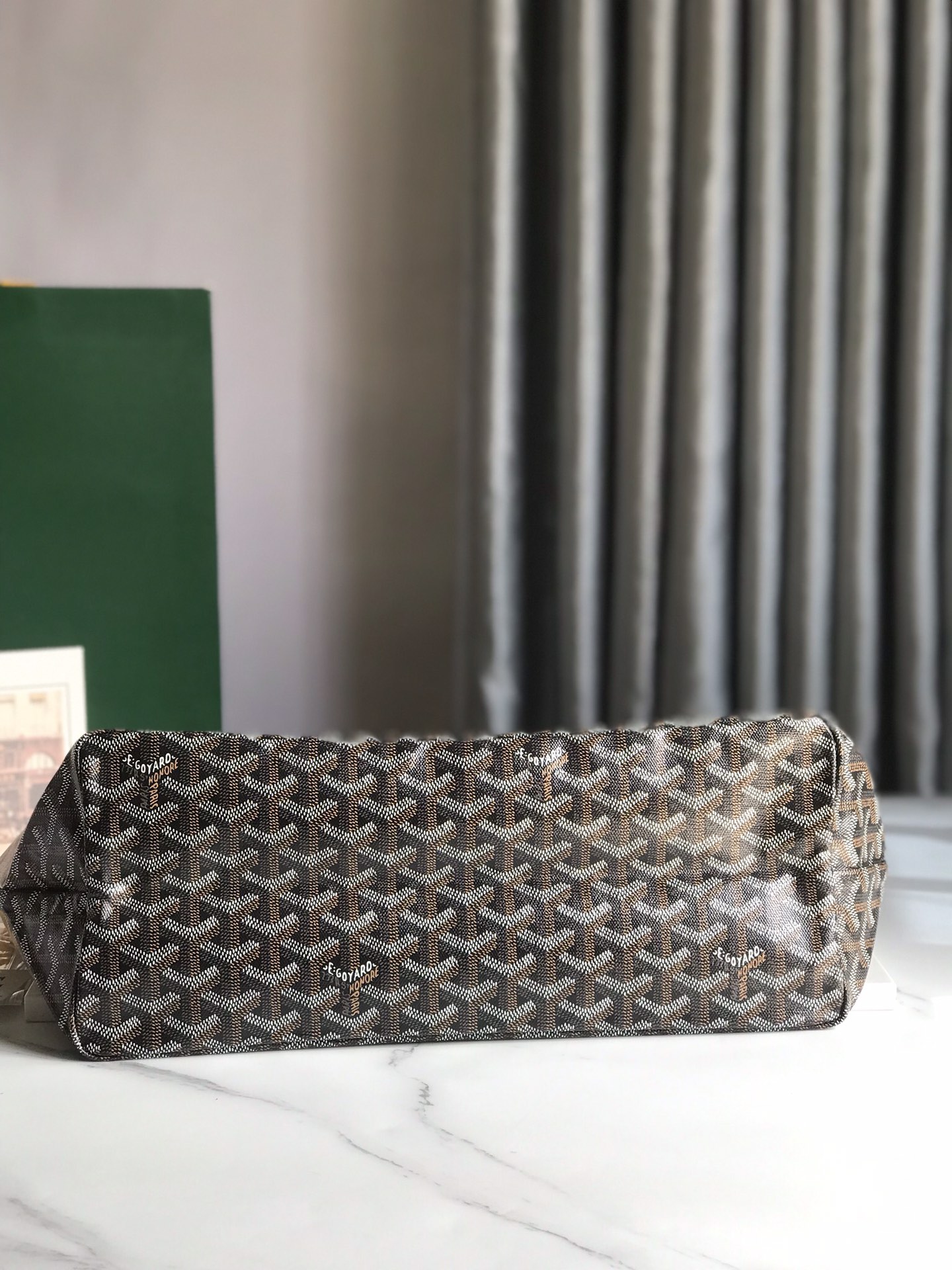 GOYARD Goyardine Saint Louis PM brown bulldog logo