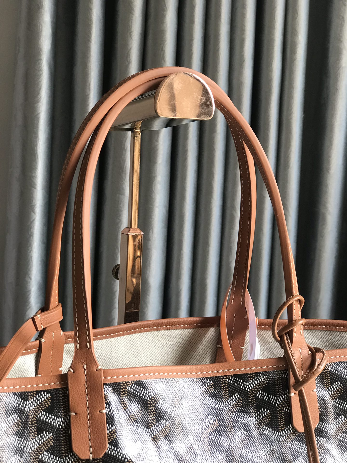GOYARD Goyardine Saint Louis PM brown bulldog logo