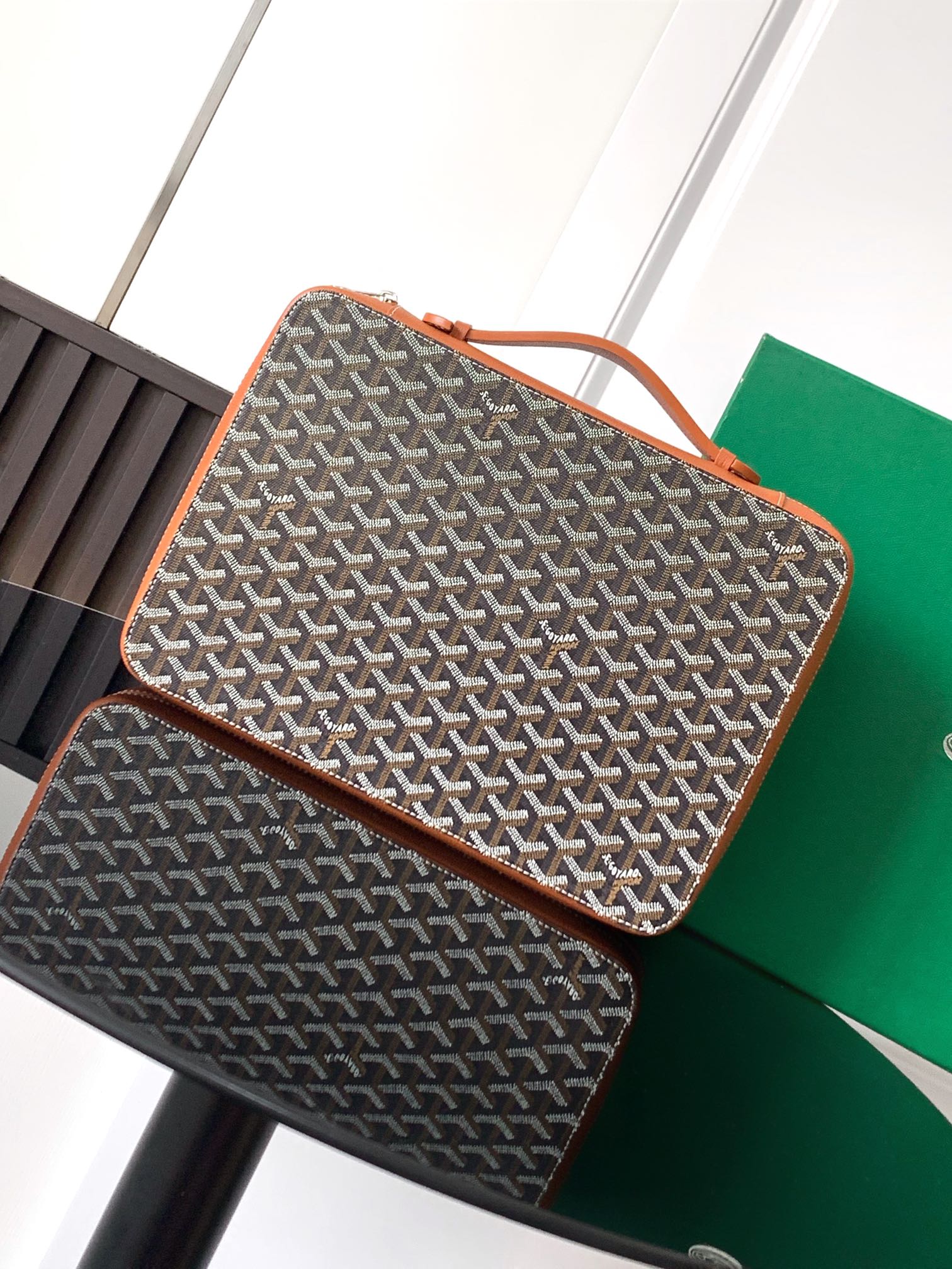 Goyard Goyardine Universal Companion brown