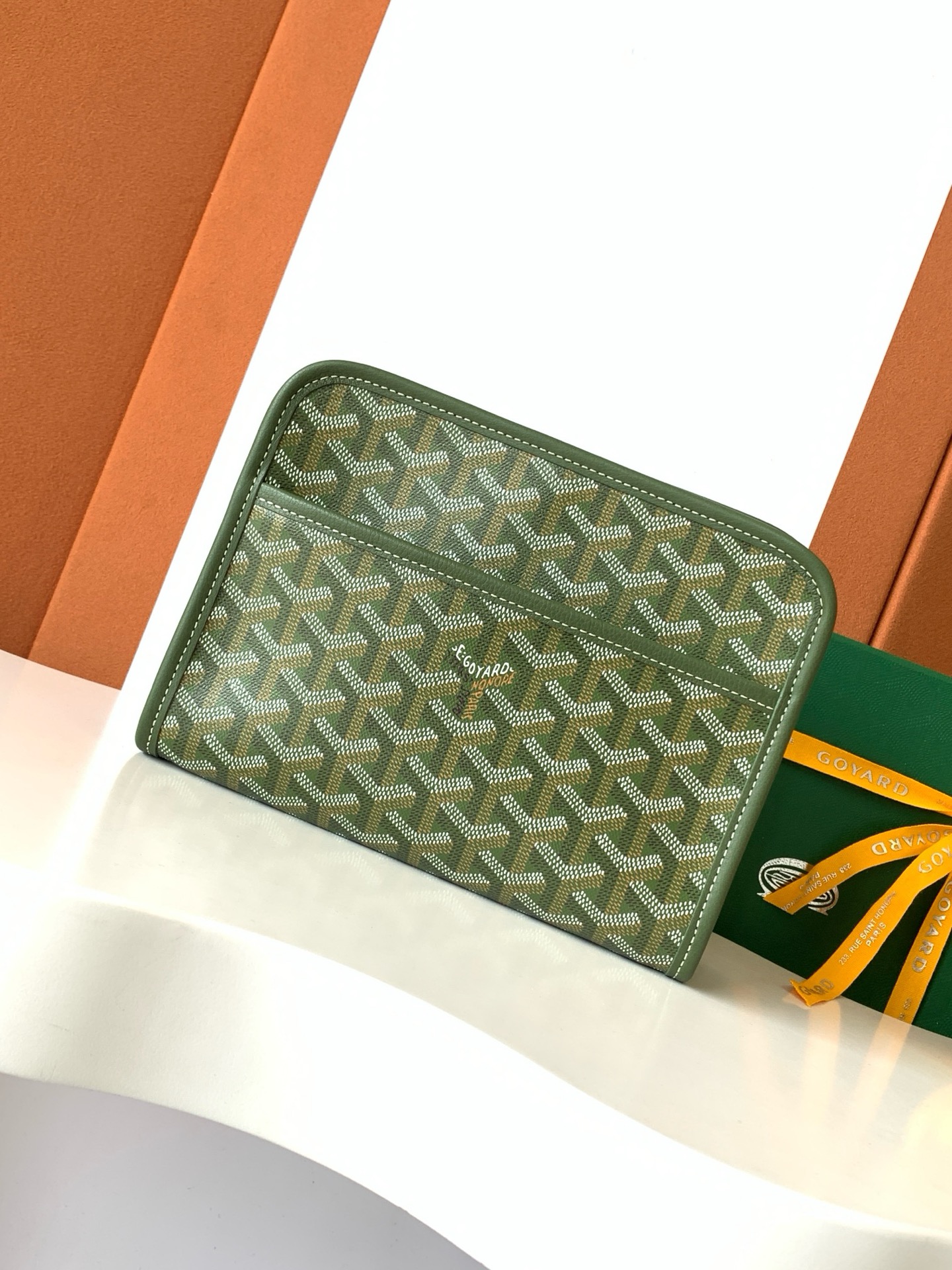 GOYARD Goyardine Jouvence Toiletry Pouch MM Green