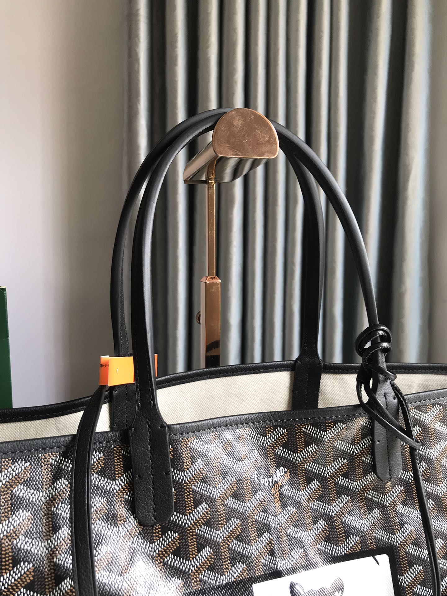 GOYARD Goyardine Saint Louis PM Black bulldog logo