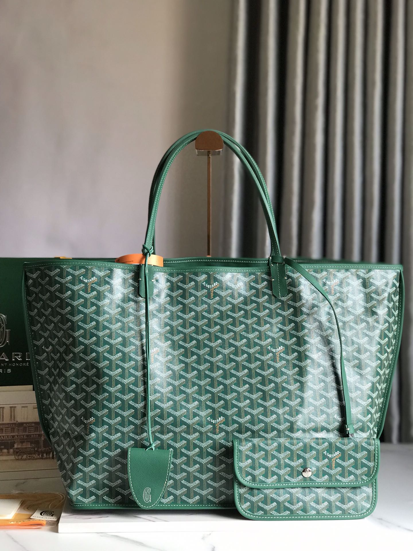 Goyard Womens Saint Louis green PM Dark red Cloth