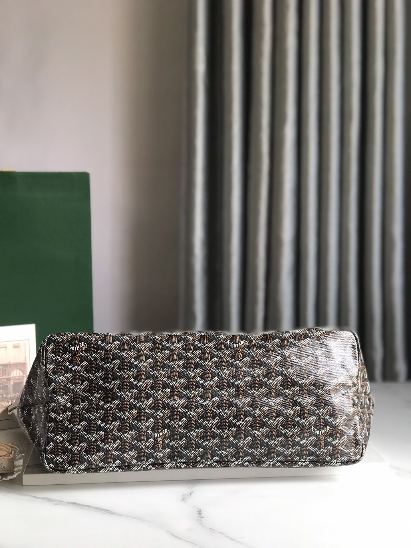 GOYARD Goyardine Saint Louis PM Black bulldog logo