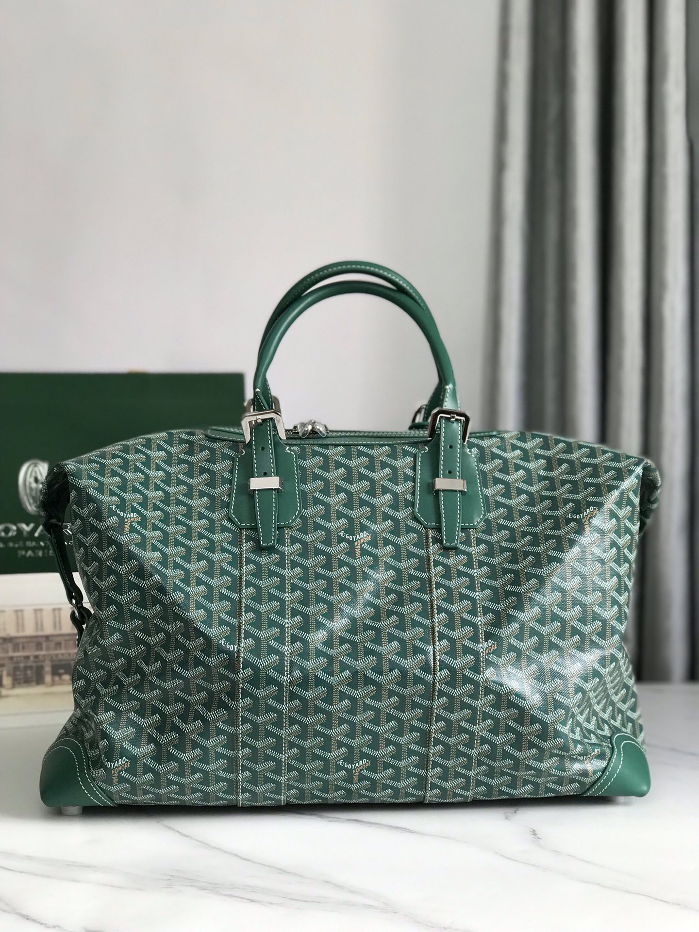 Goyard Green Goyardine Canvas Boeing 45 Cloth