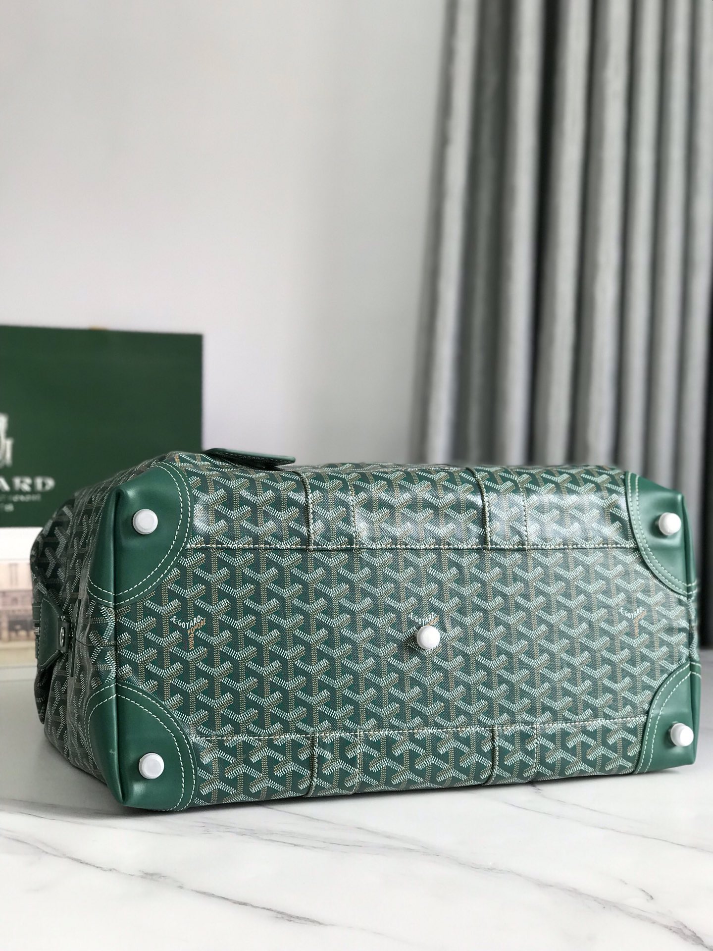 Goyard Green Goyardine Canvas Boeing 45 Cloth