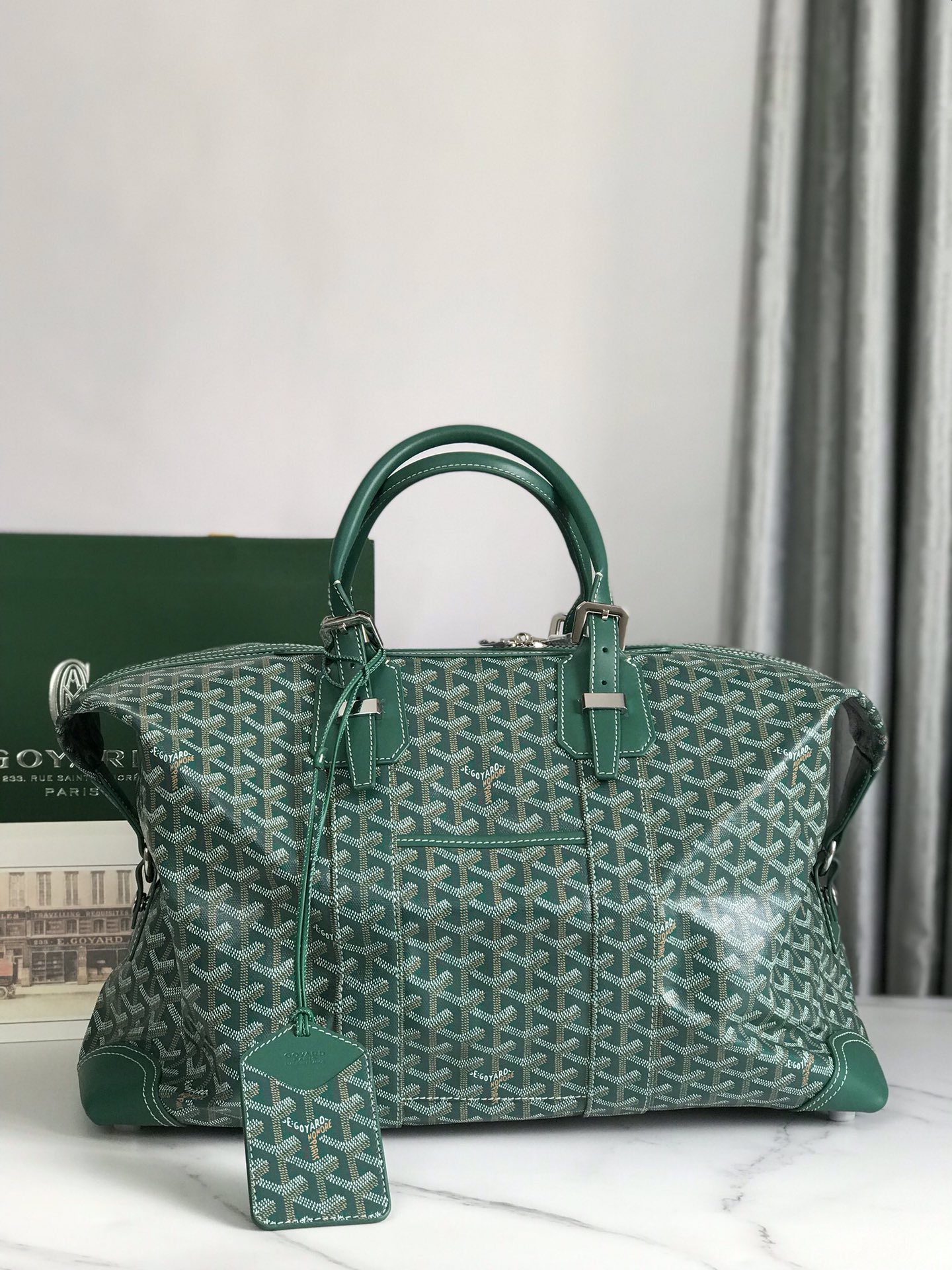 Goyard Green Goyardine Canvas Boeing 45 Cloth