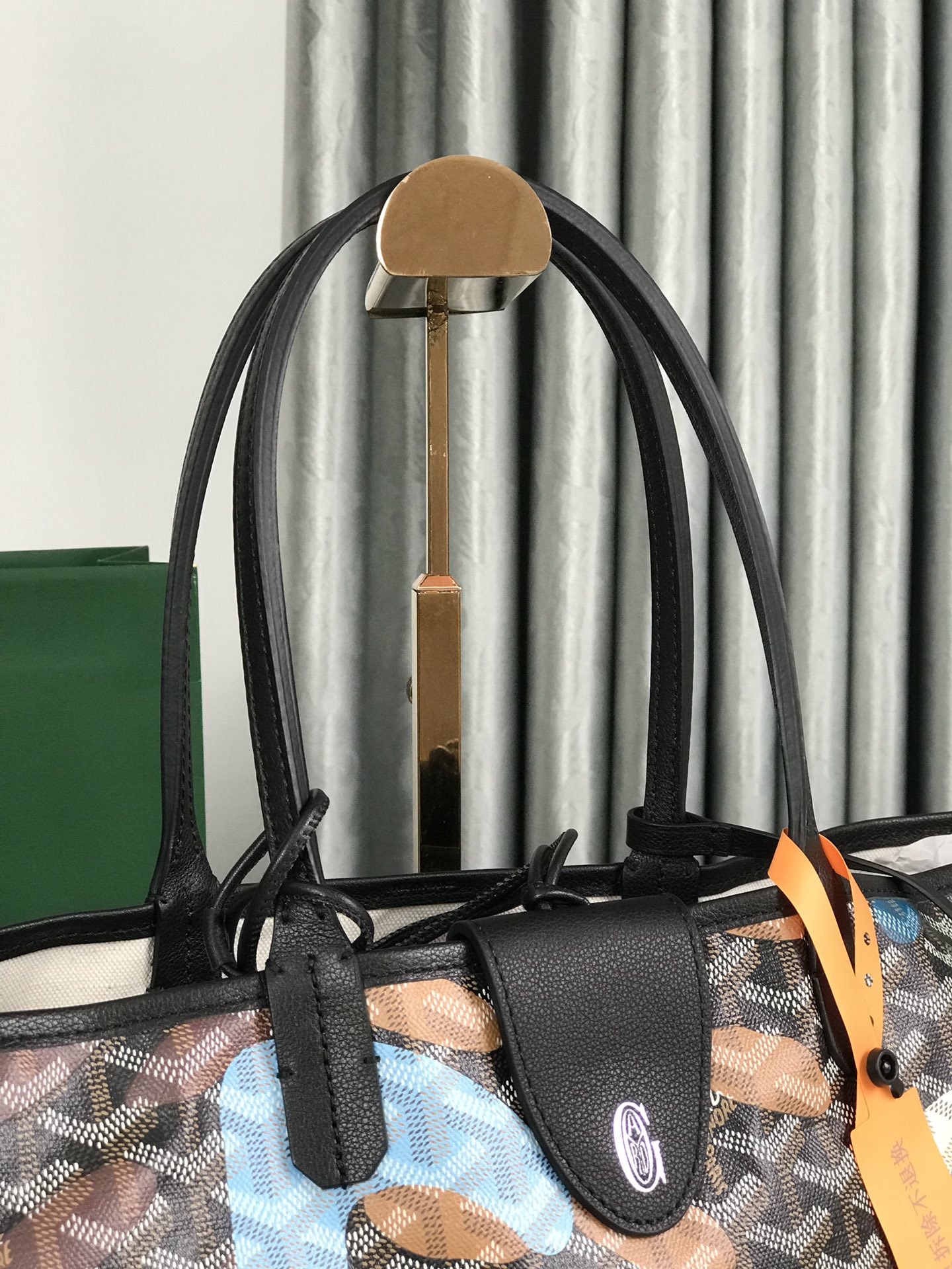 Goyard St. Louis Tote GM Black/Blue/Tan Camo Limited Edition Palladium