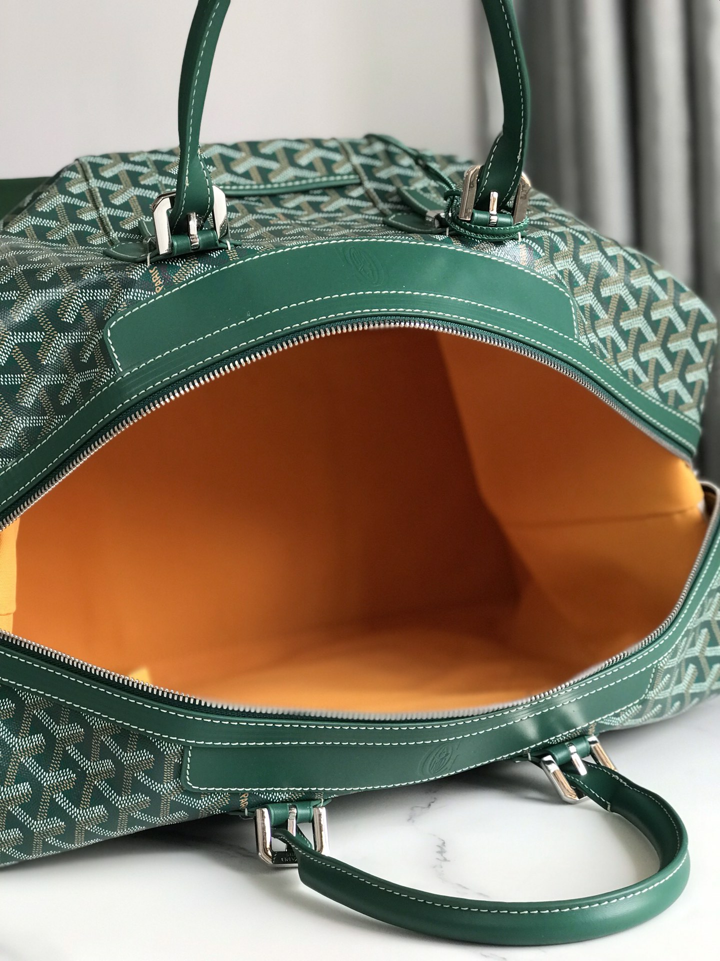 Goyard Green Goyardine Canvas Boeing 45 Cloth