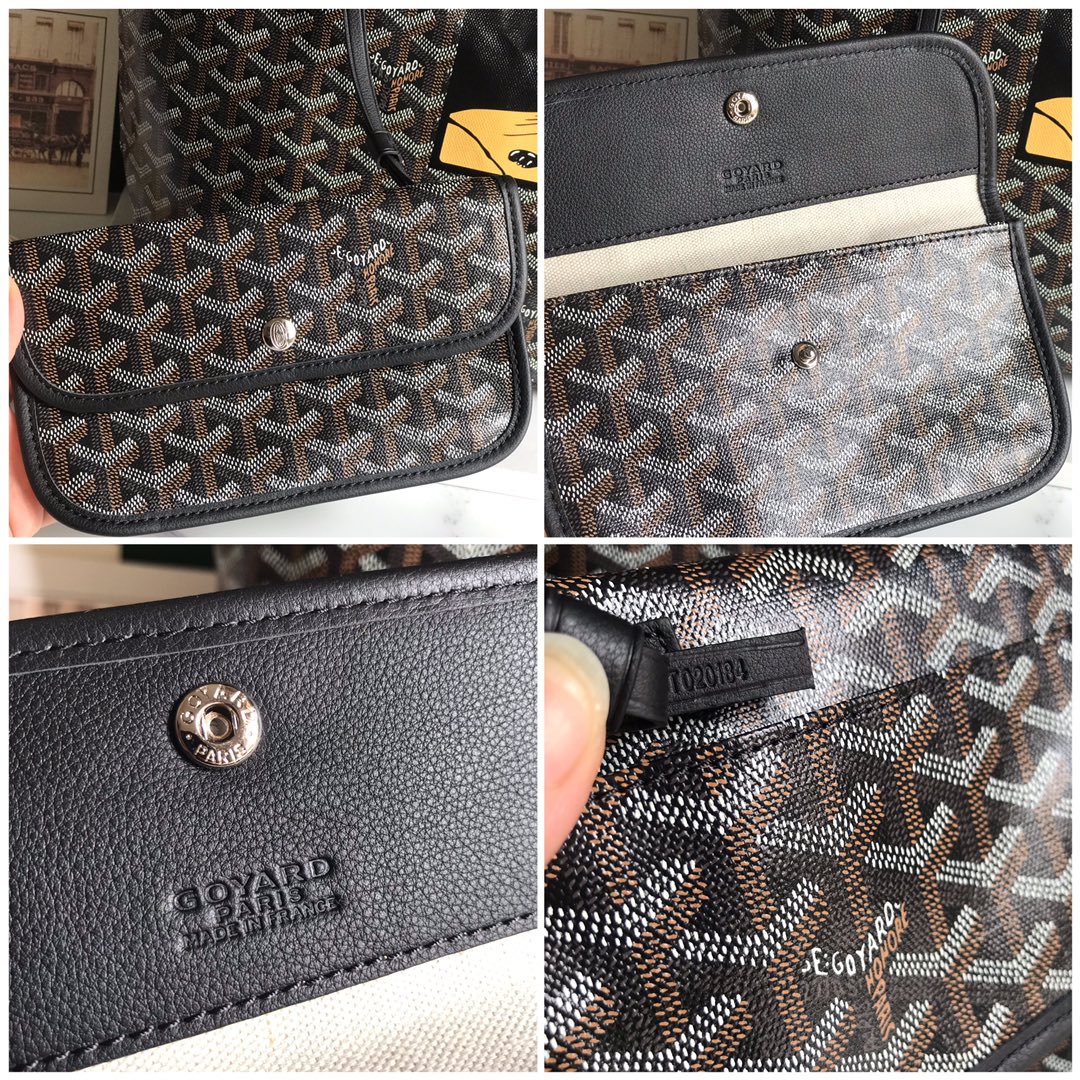 GOYARD Goyardine Saint Louis PM Black bulldog logo