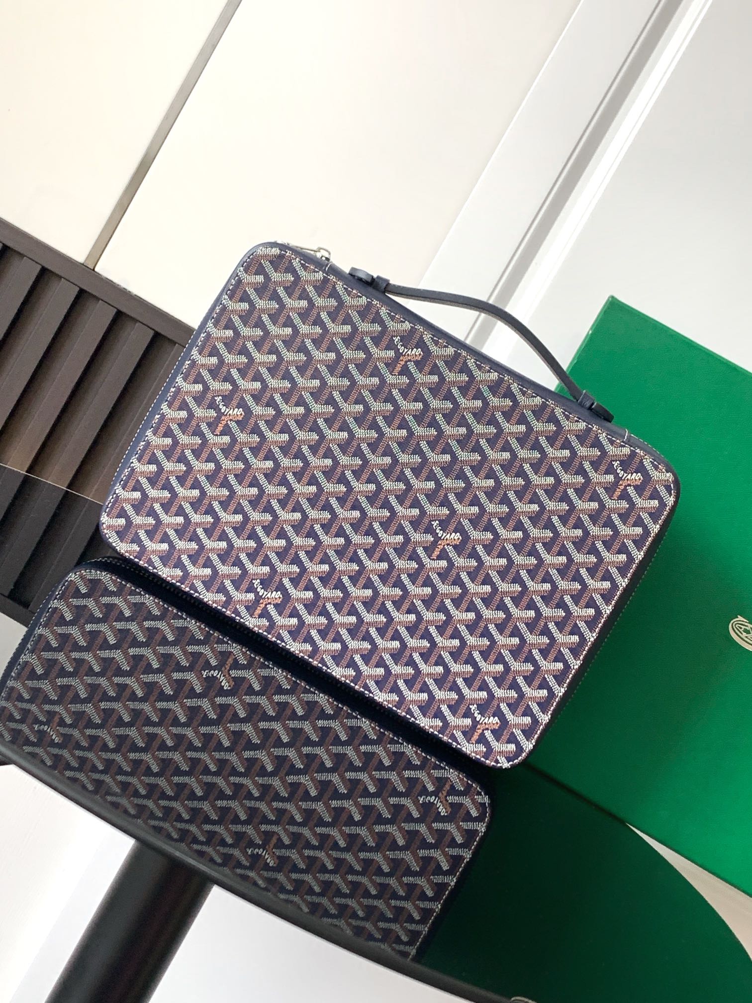 Goyard Goyardine Universal Companion bag in blue navy