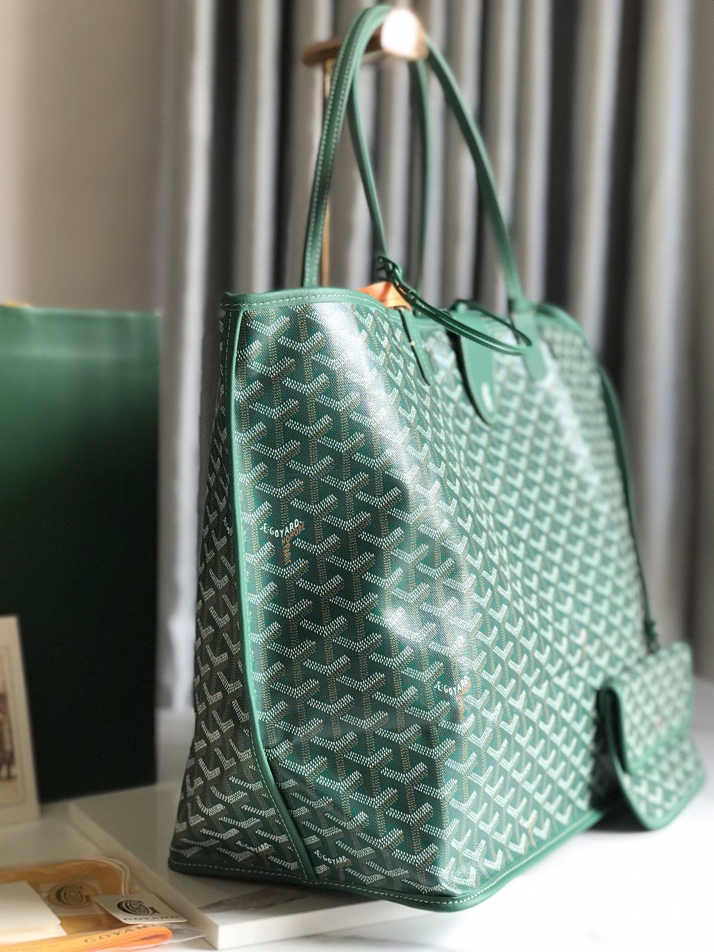 Goyard Womens Saint Louis green PM Dark red Cloth