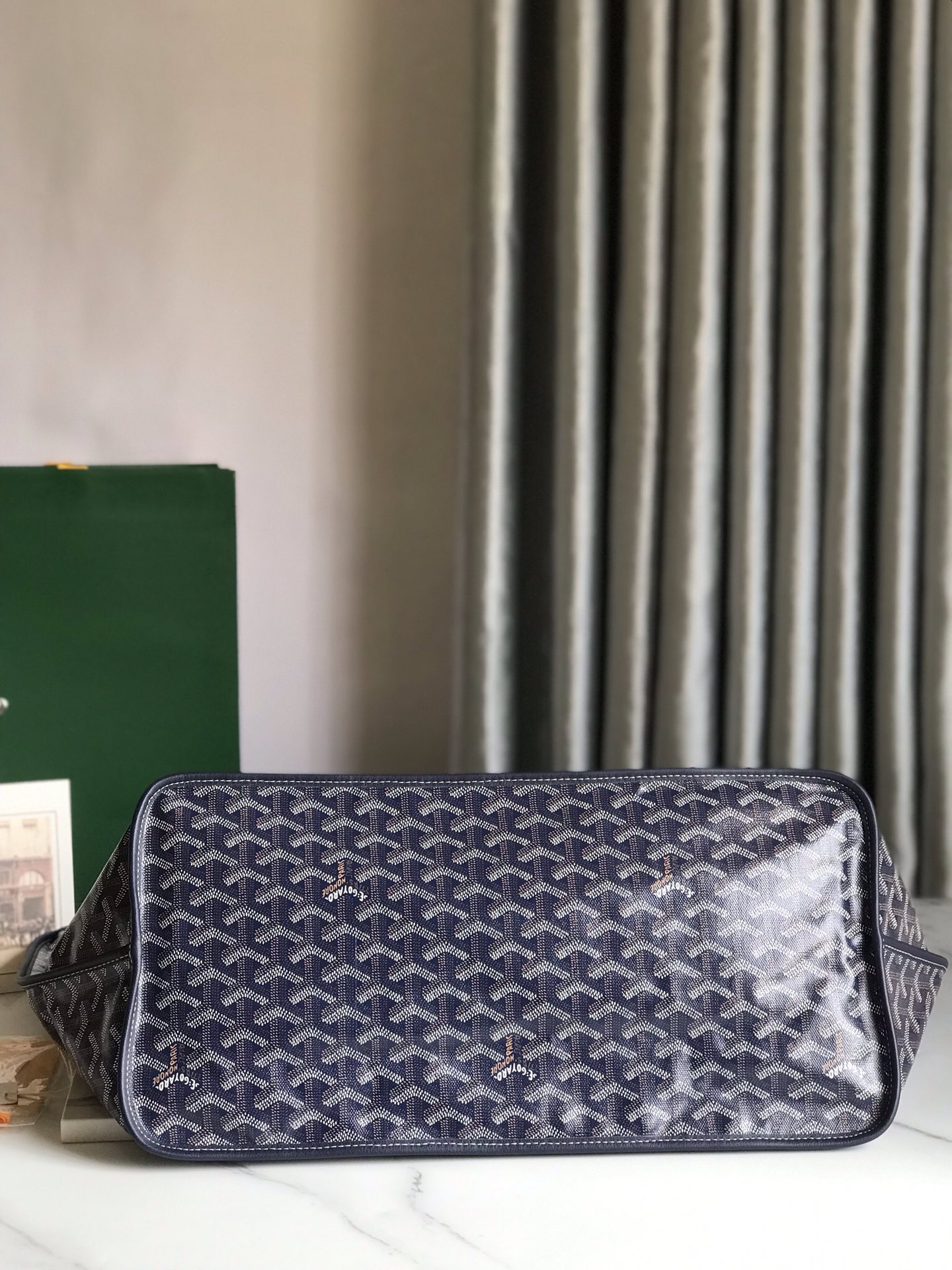 Goyard Womens Saint Louis blue navy PM Dark red Cloth