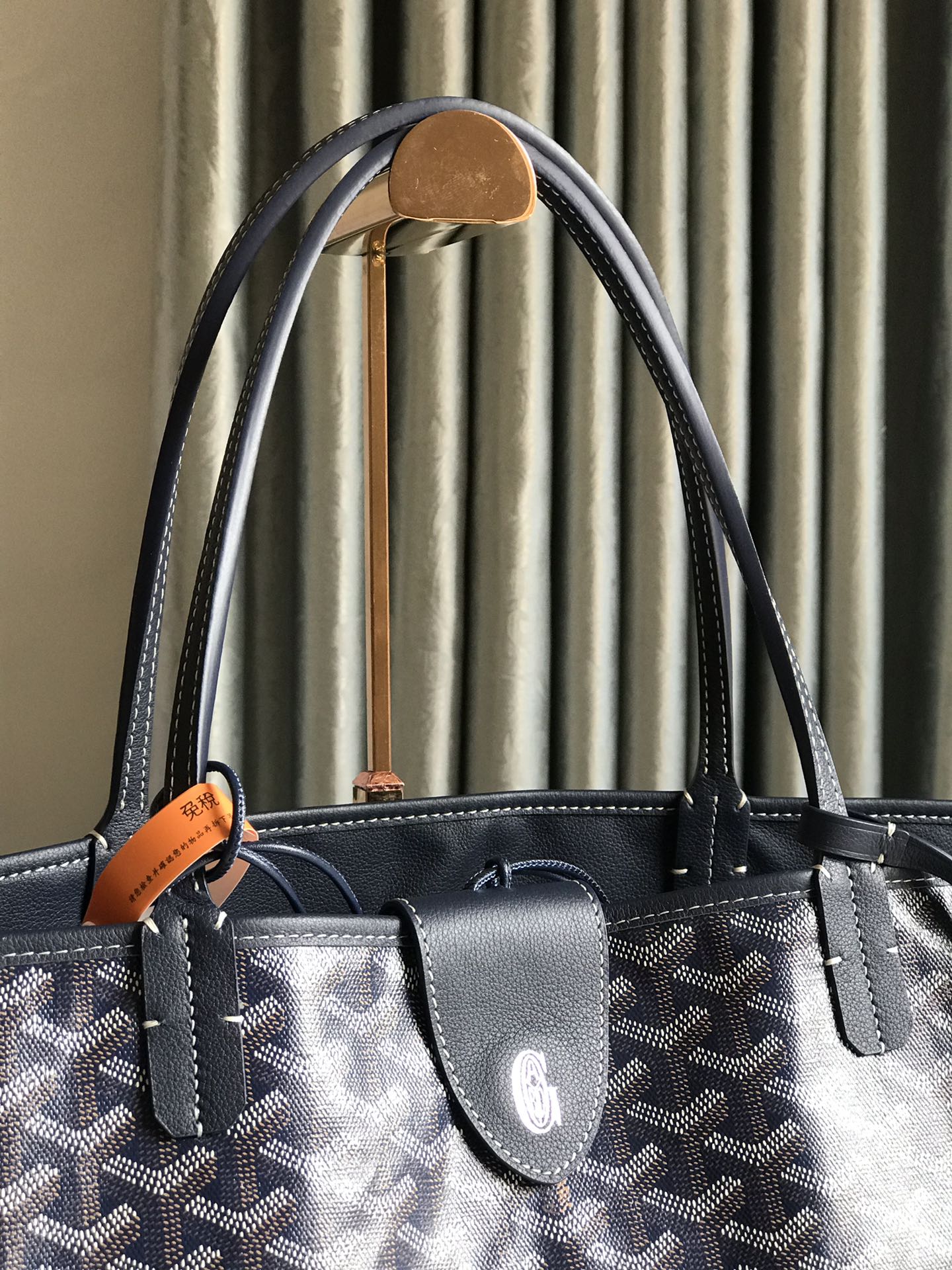 Goyard Womens Saint Louis blue navy PM Dark red Cloth