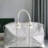 Goyard White Chevron Boeing 30 Boston Bag Leather ref.603329