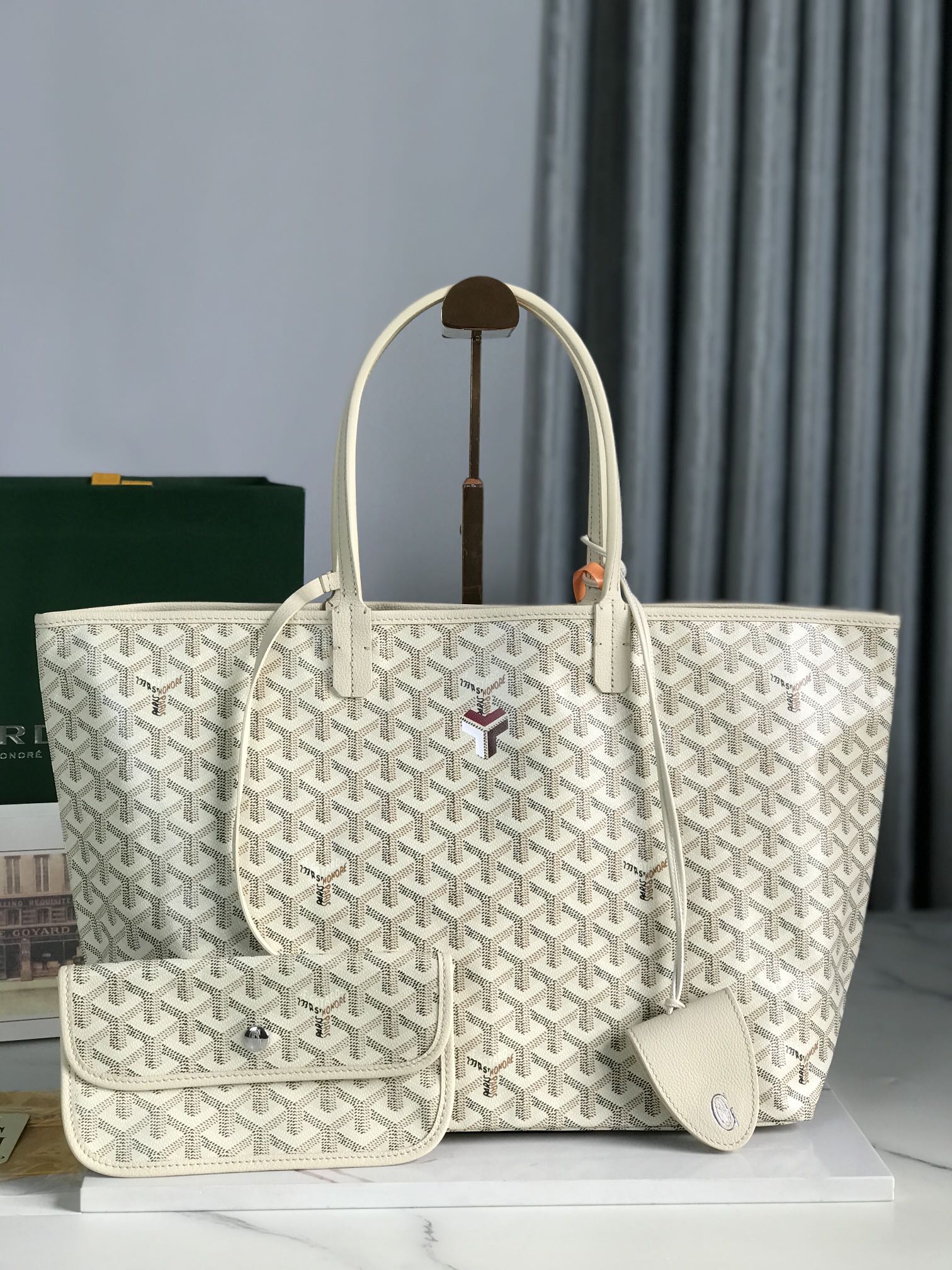 Goyard Goyardine Sand Artois PM Tote Palladium Hardware