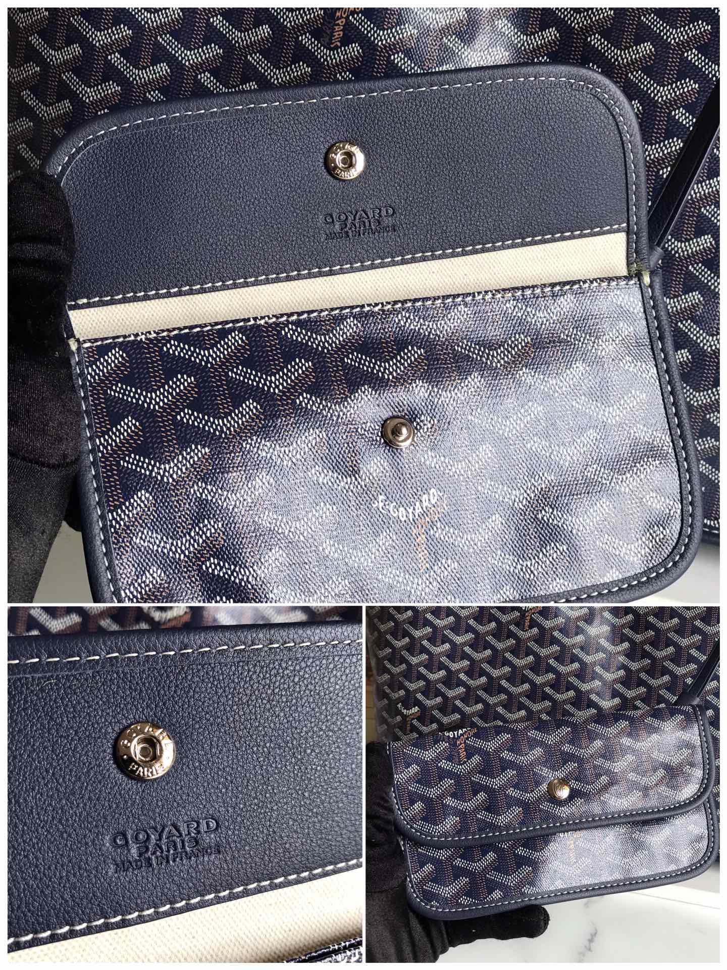 Goyard Womens Saint Louis blue navy PM Dark red Cloth