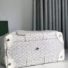 Goyard White Chevron Boeing 30 Boston Bag Leather ref.603329