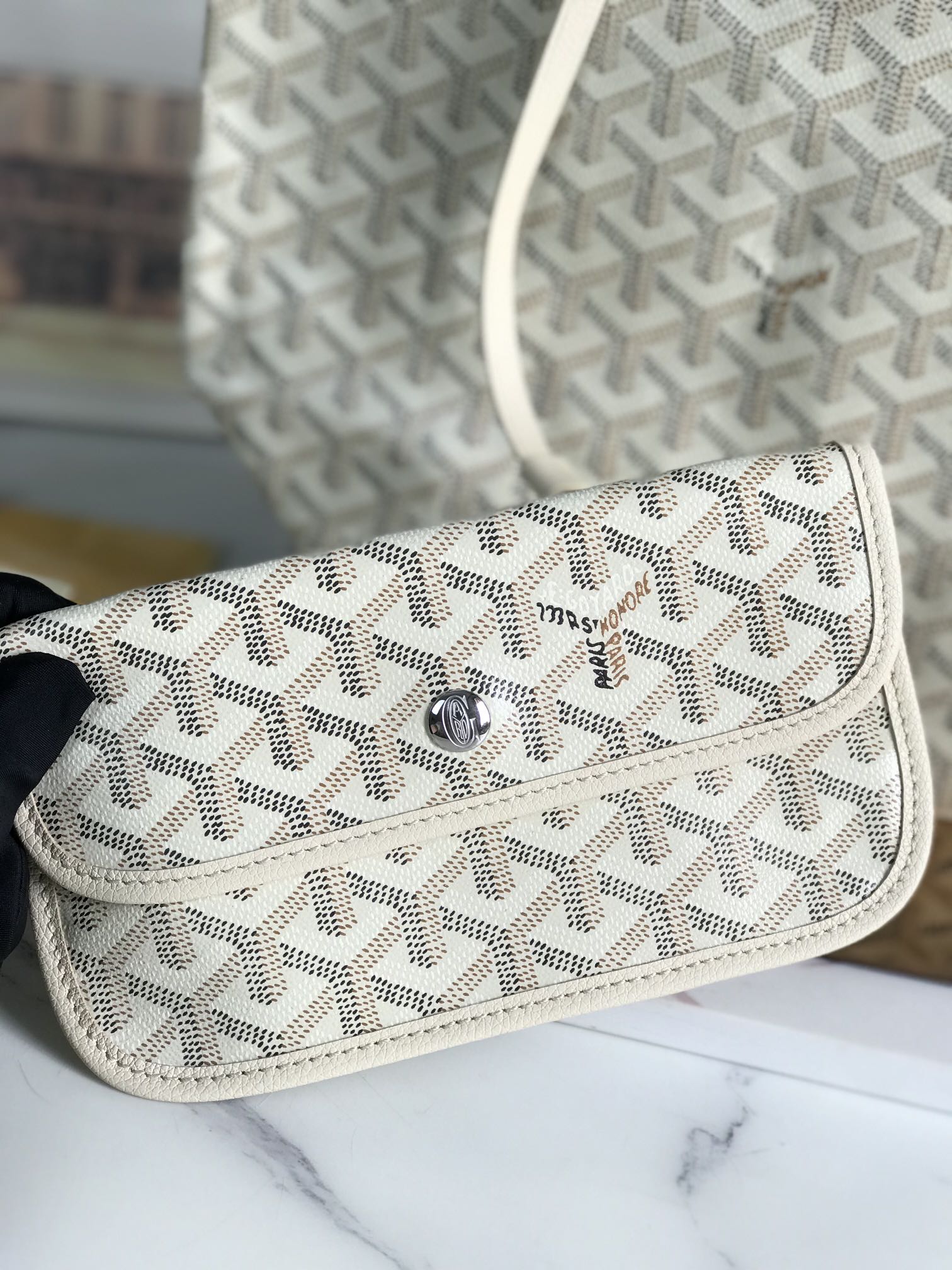 Goyard Goyardine Sand Artois PM Tote Palladium Hardware