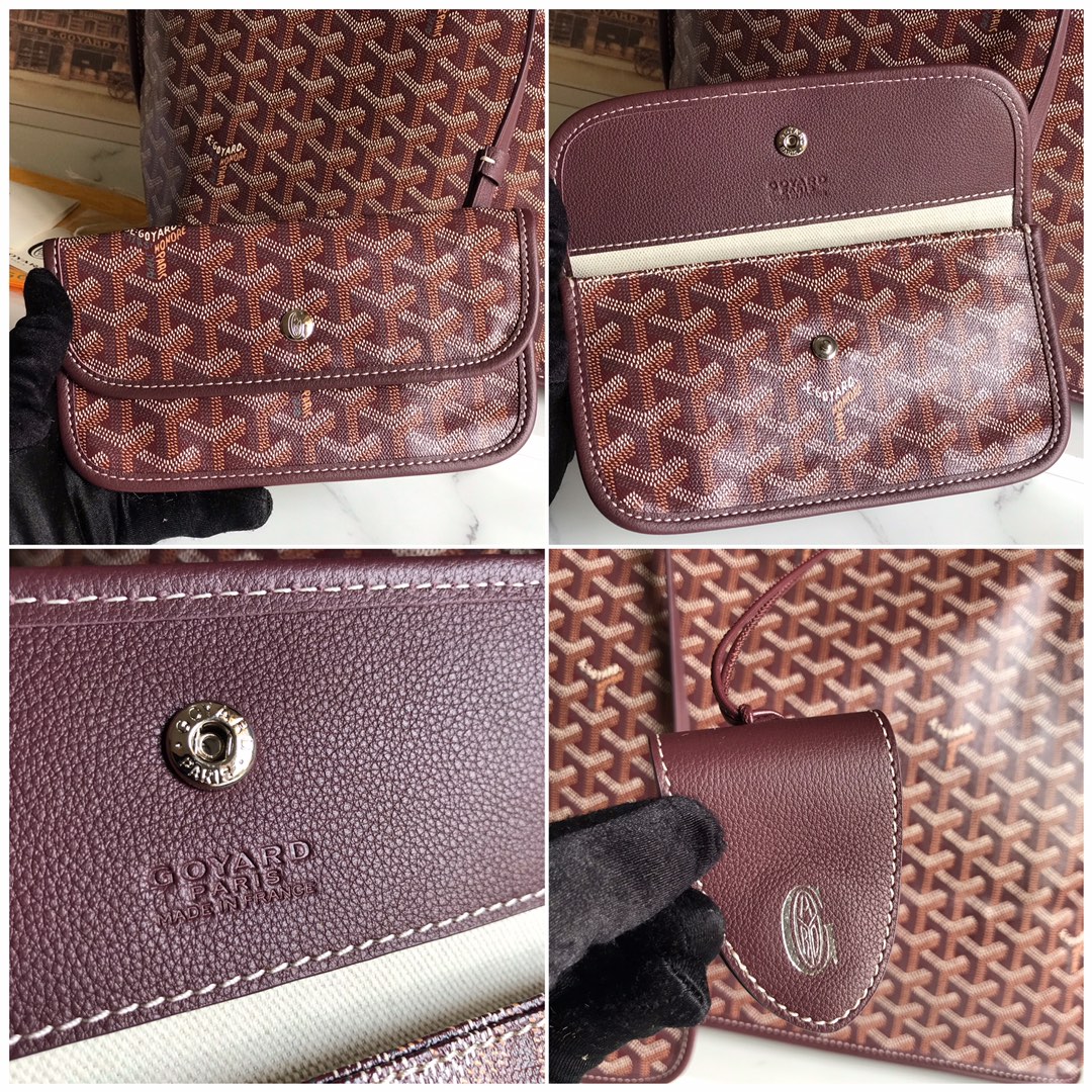 Goyard Womens Saint Louis Burgundy PM Dark red Cloth
