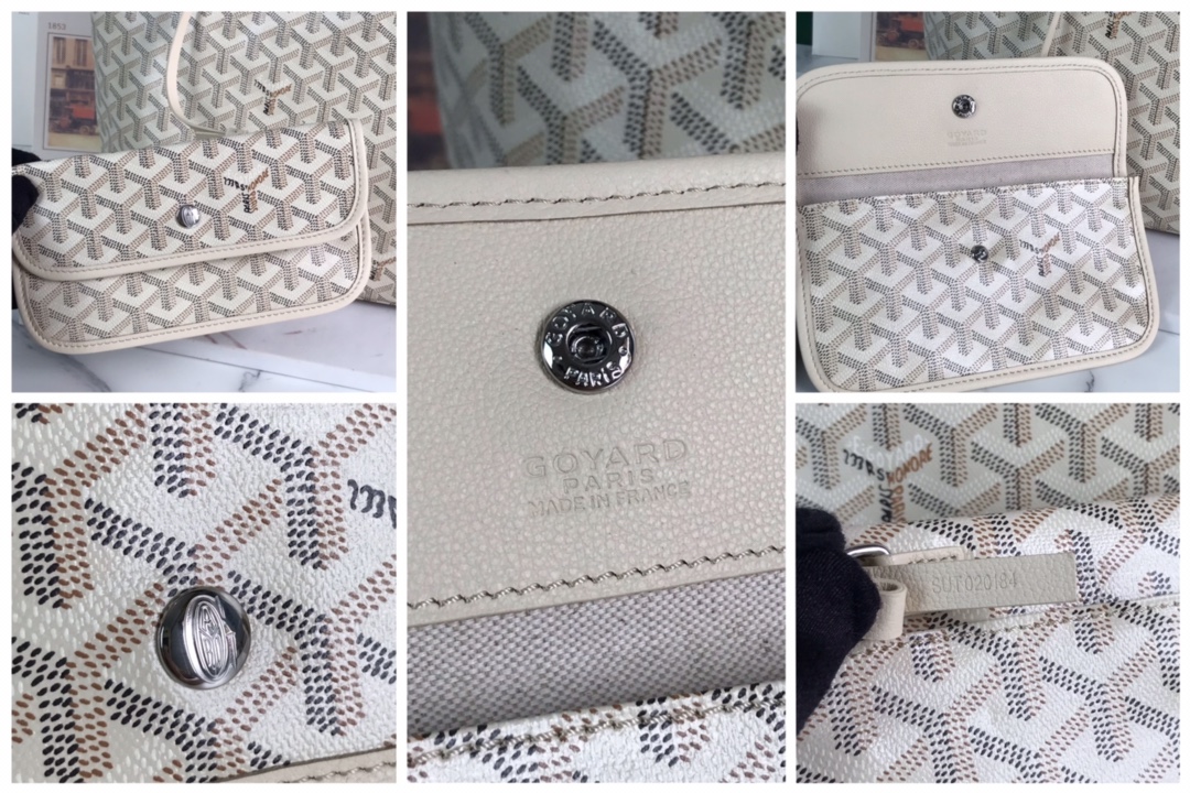 Goyard Goyardine Sand Artois PM bag white Tote Palladium Hardware