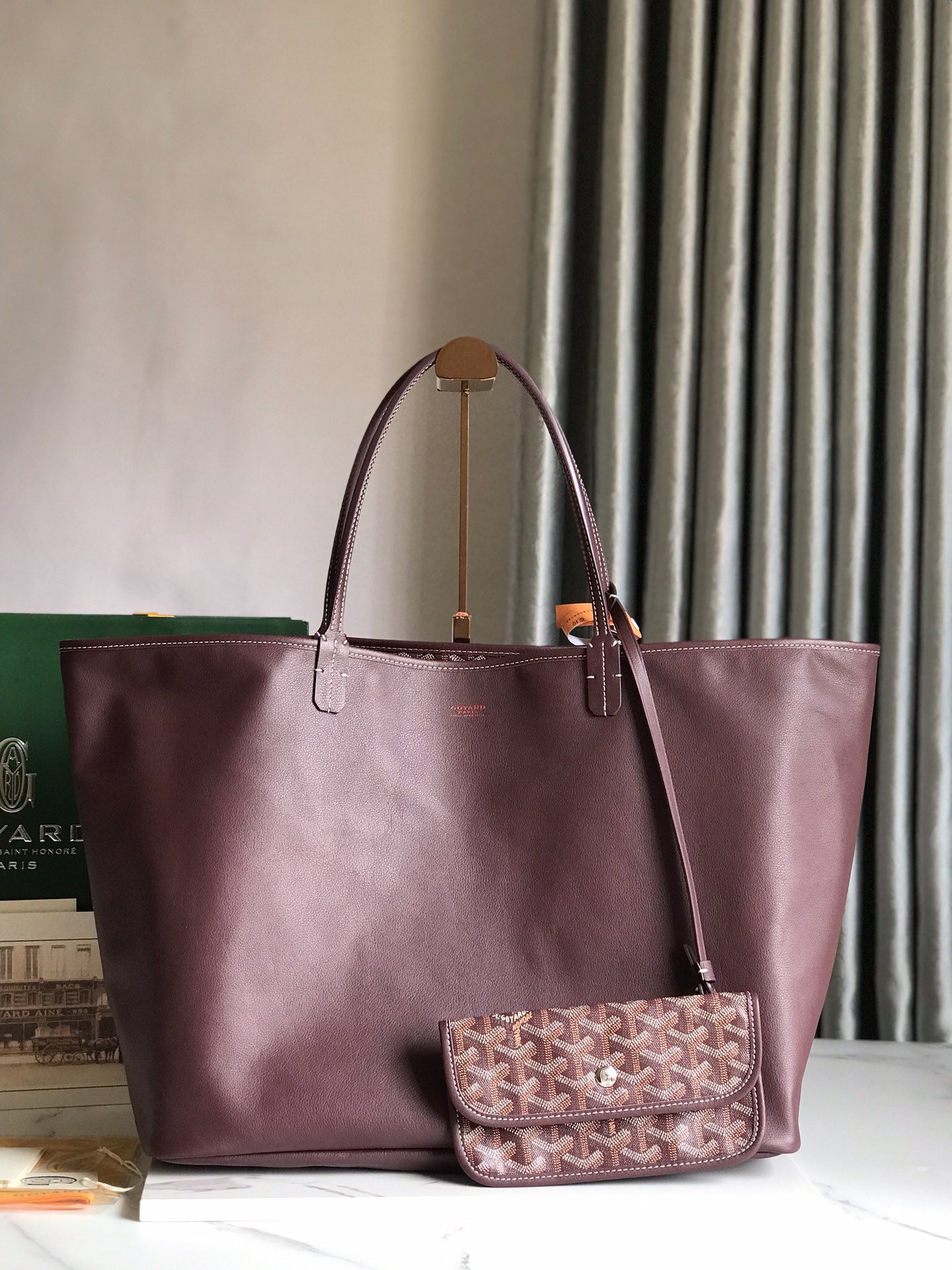 Goyard Womens Saint Louis Burgundy PM Dark red Cloth