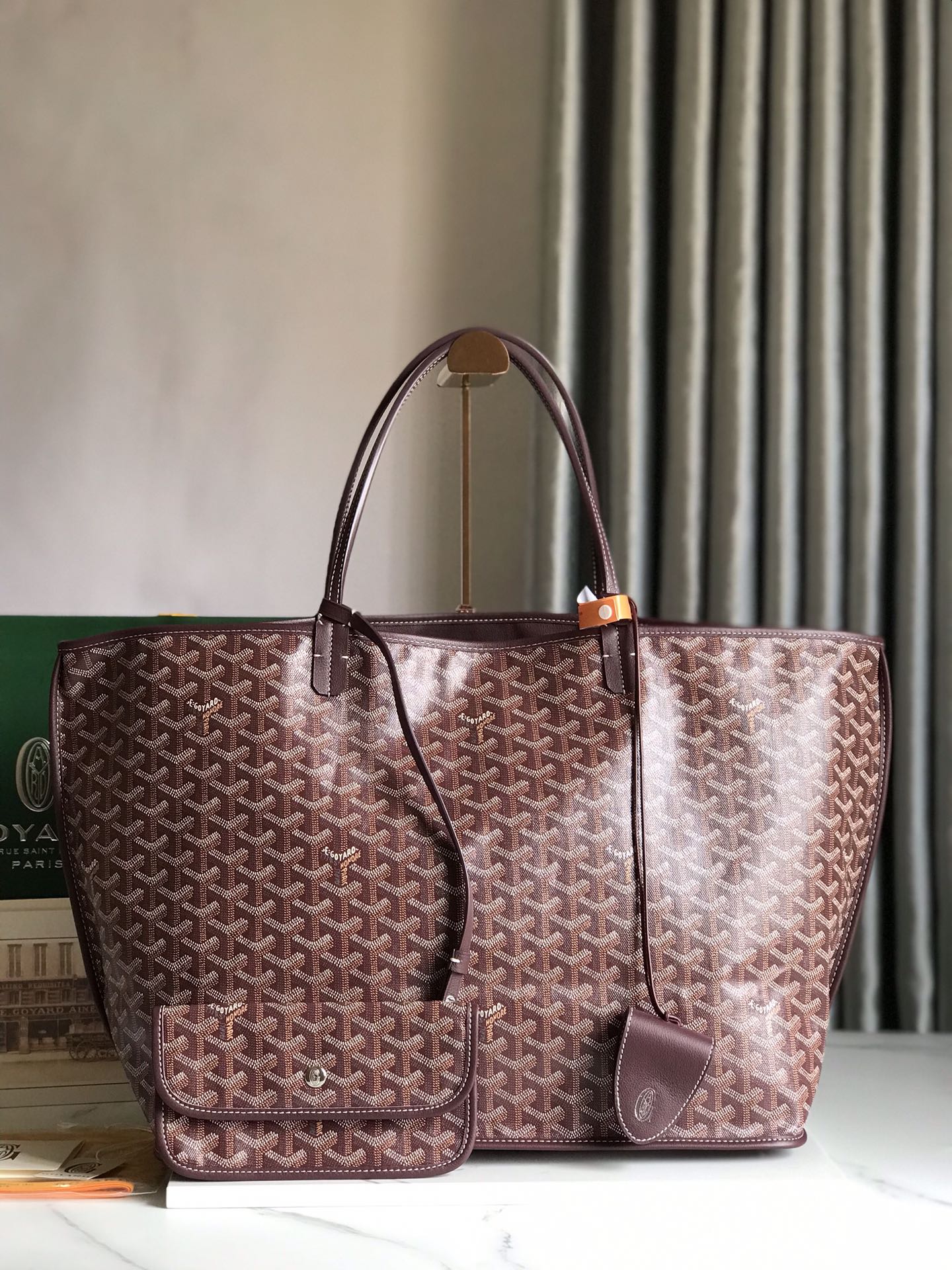 Goyard Womens Saint Louis Burgundy PM Dark red Cloth