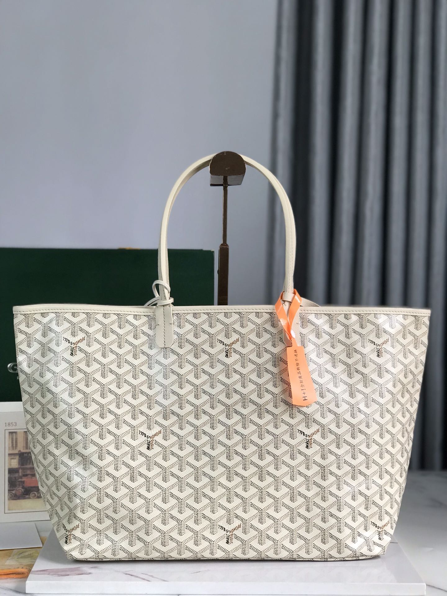 Goyard Goyardine Sand Artois PM bag white Tote Palladium Hardware