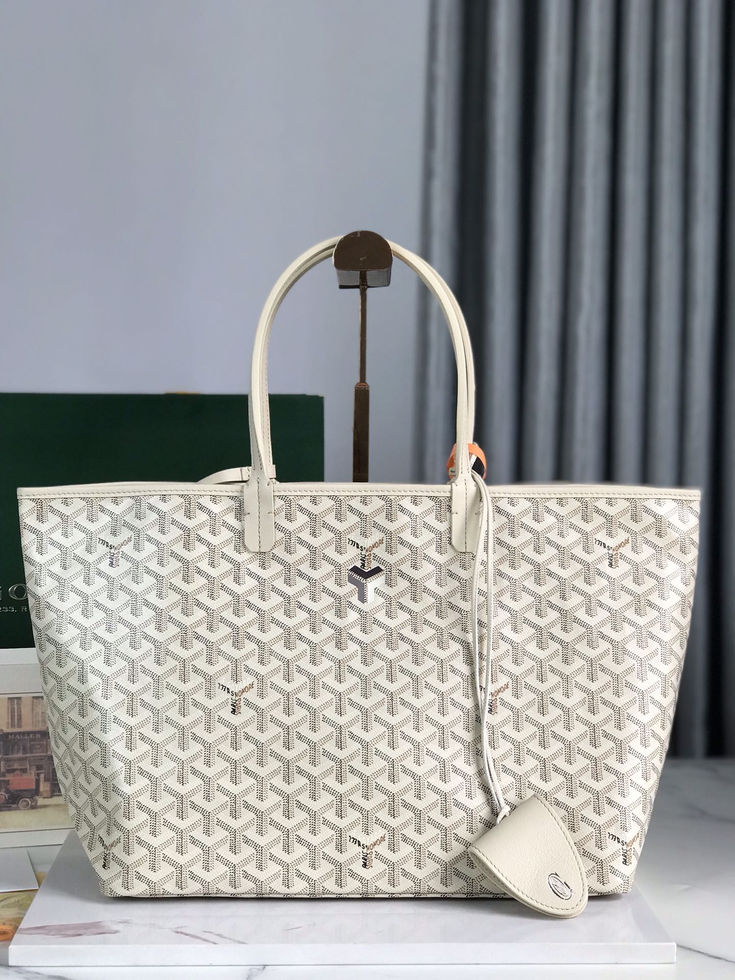 Goyard Goyardine Sand Artois PM bag white Tote Palladium Hardware