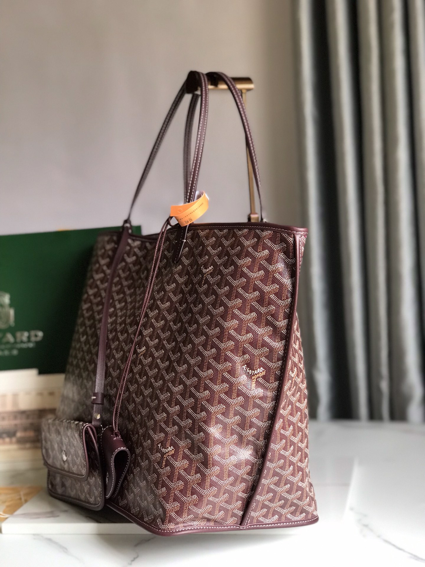 Goyard Womens Saint Louis Burgundy PM Dark red Cloth