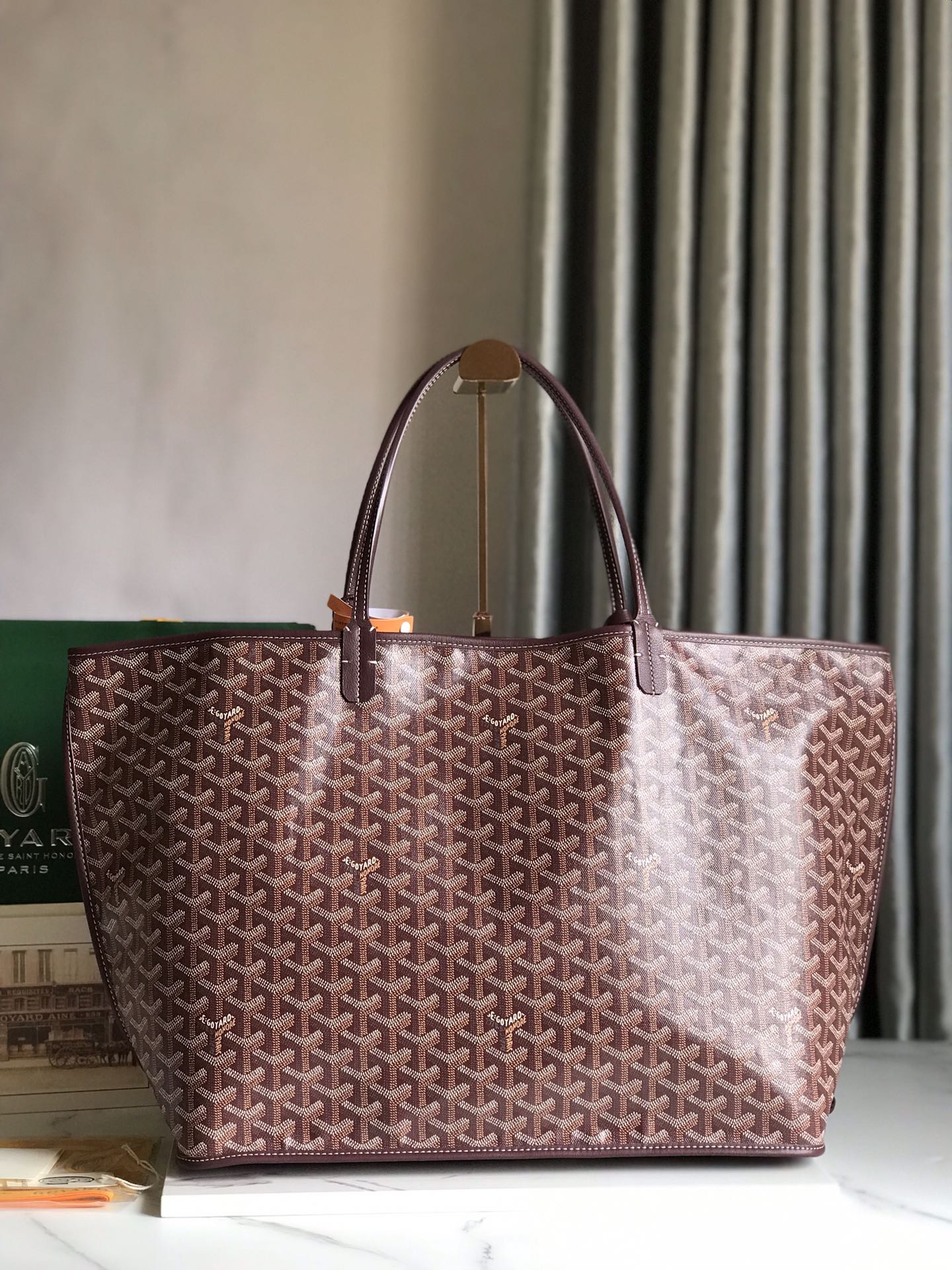 Goyard Womens Saint Louis Burgundy PM Dark red Cloth