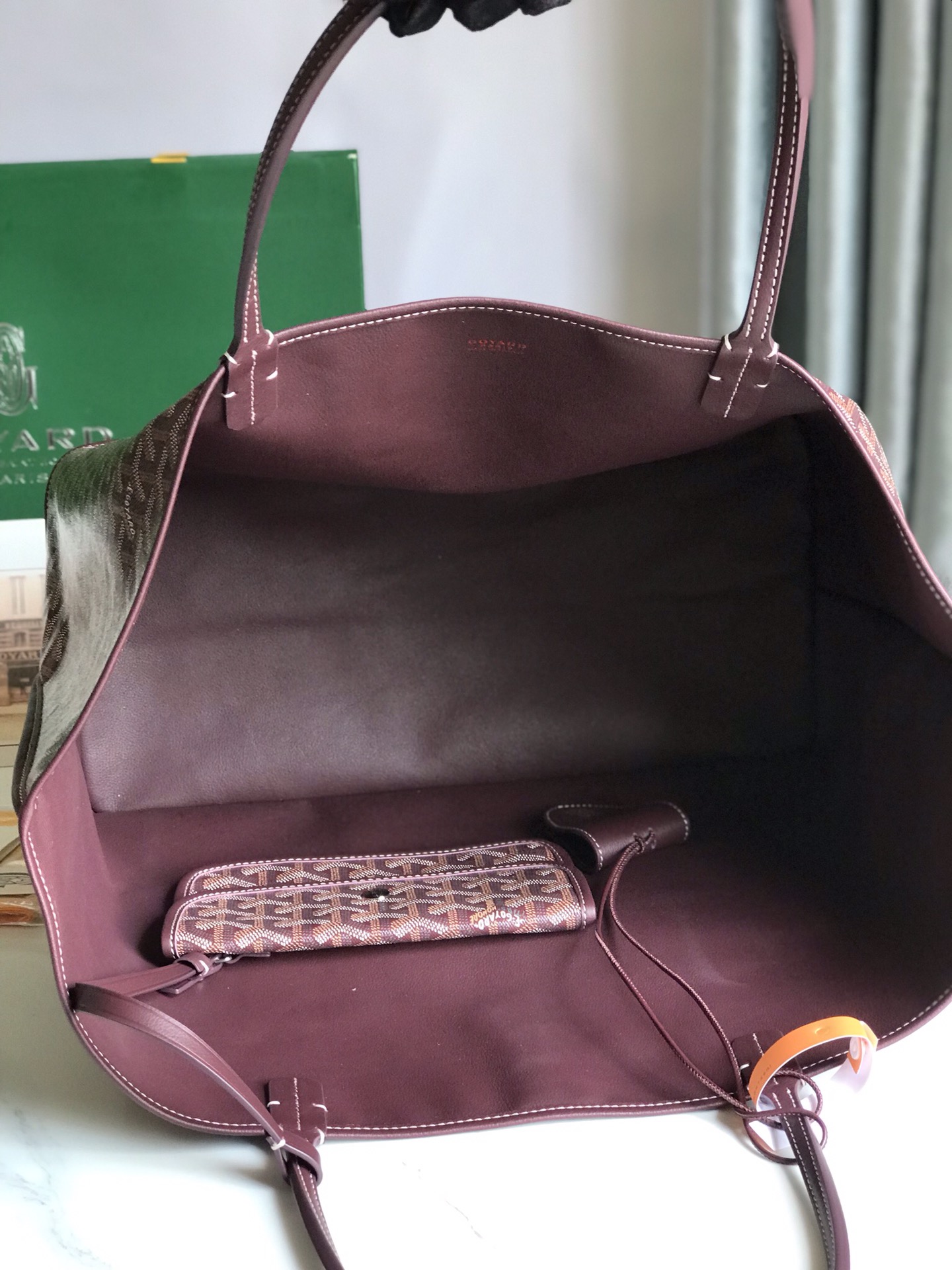 Goyard Womens Saint Louis Burgundy PM Dark red Cloth