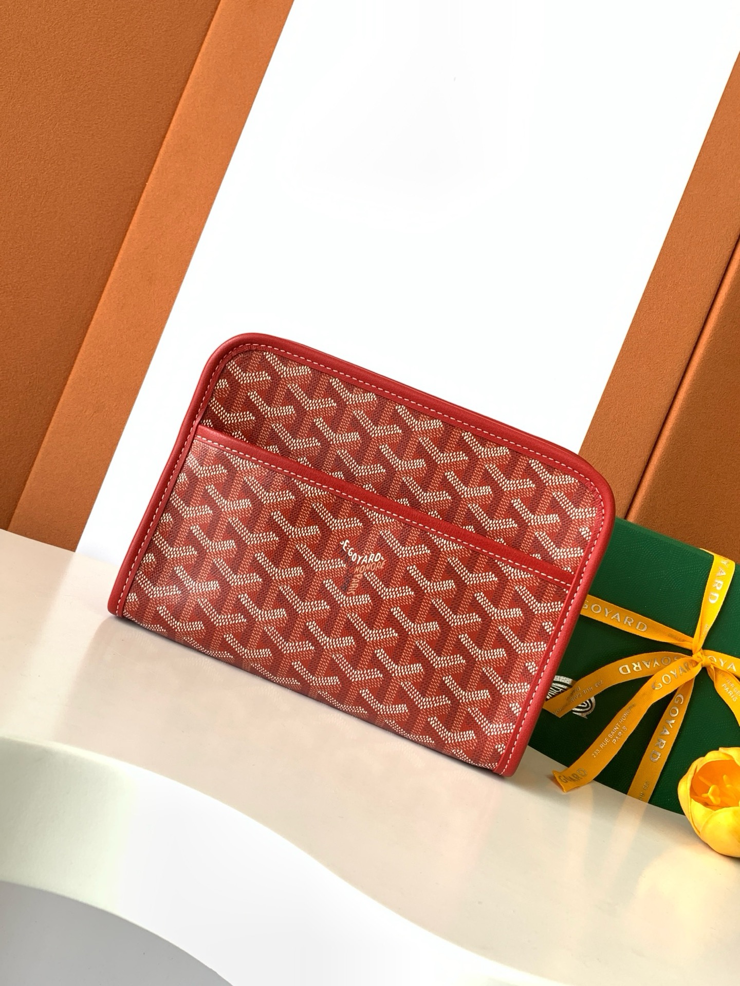 Goyard Jouvence Toiletry Pouch Coated Canvas red