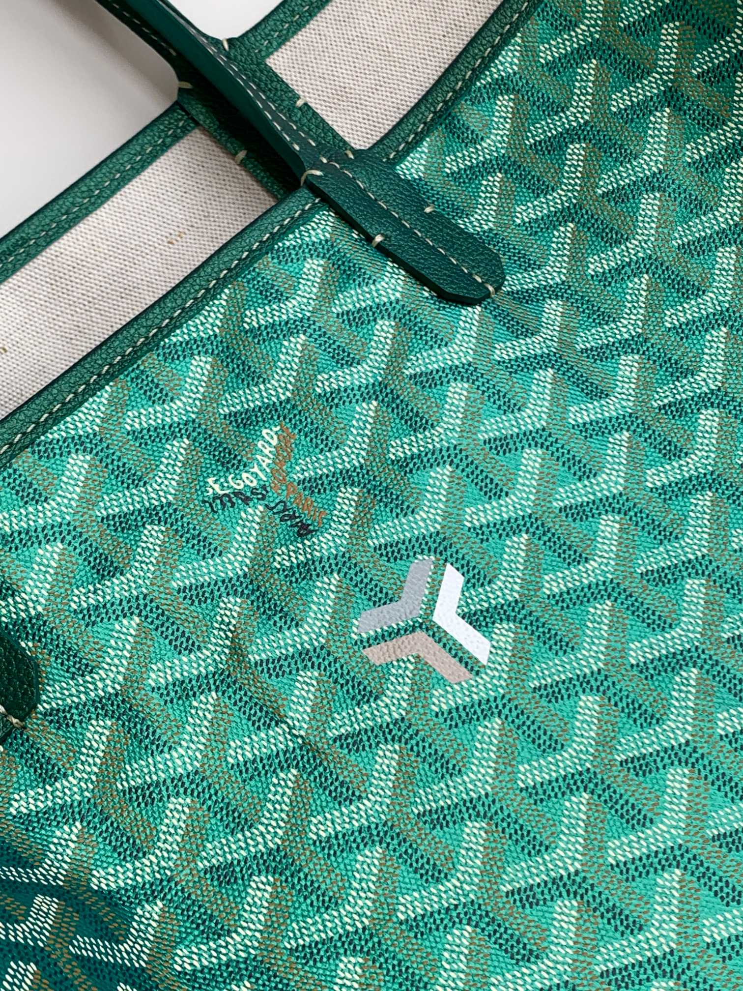 Goyard Pearly green Goyardine Canvas And Chevroches