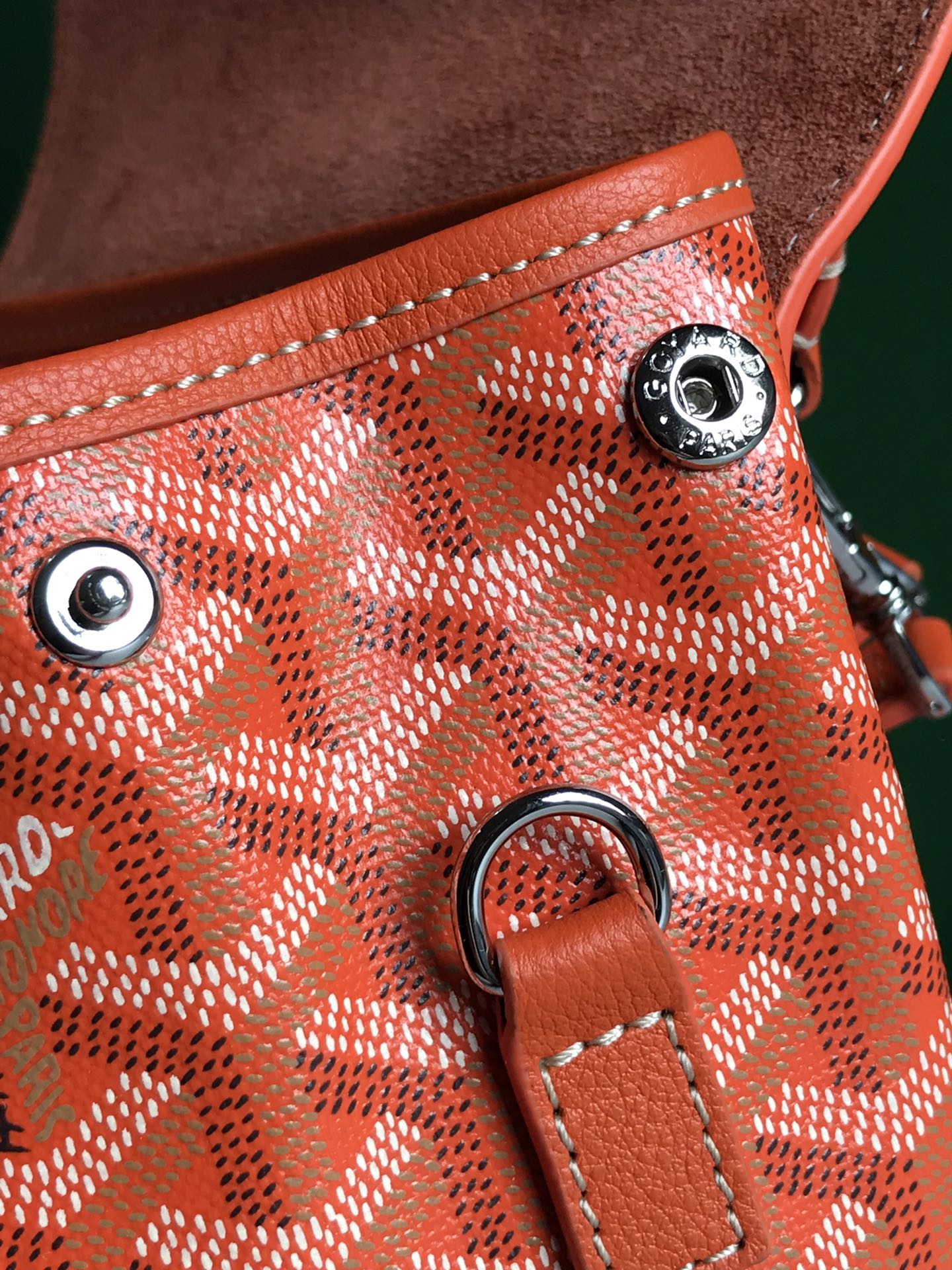 GOYARD Goyardine Calfskin Mini Alpin Backpack Orange 1492285