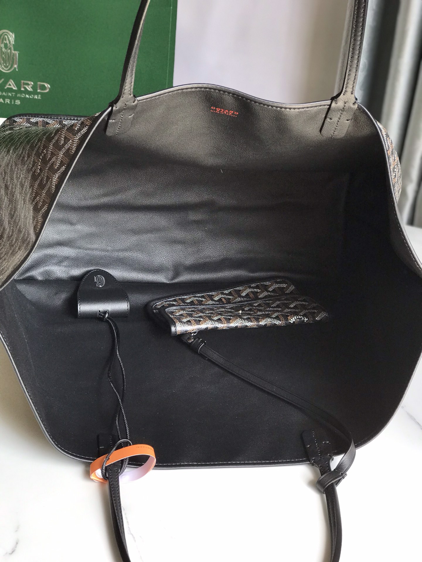 GOYARD Saint-Louis PM Tote Bag Black Used Beautiful with