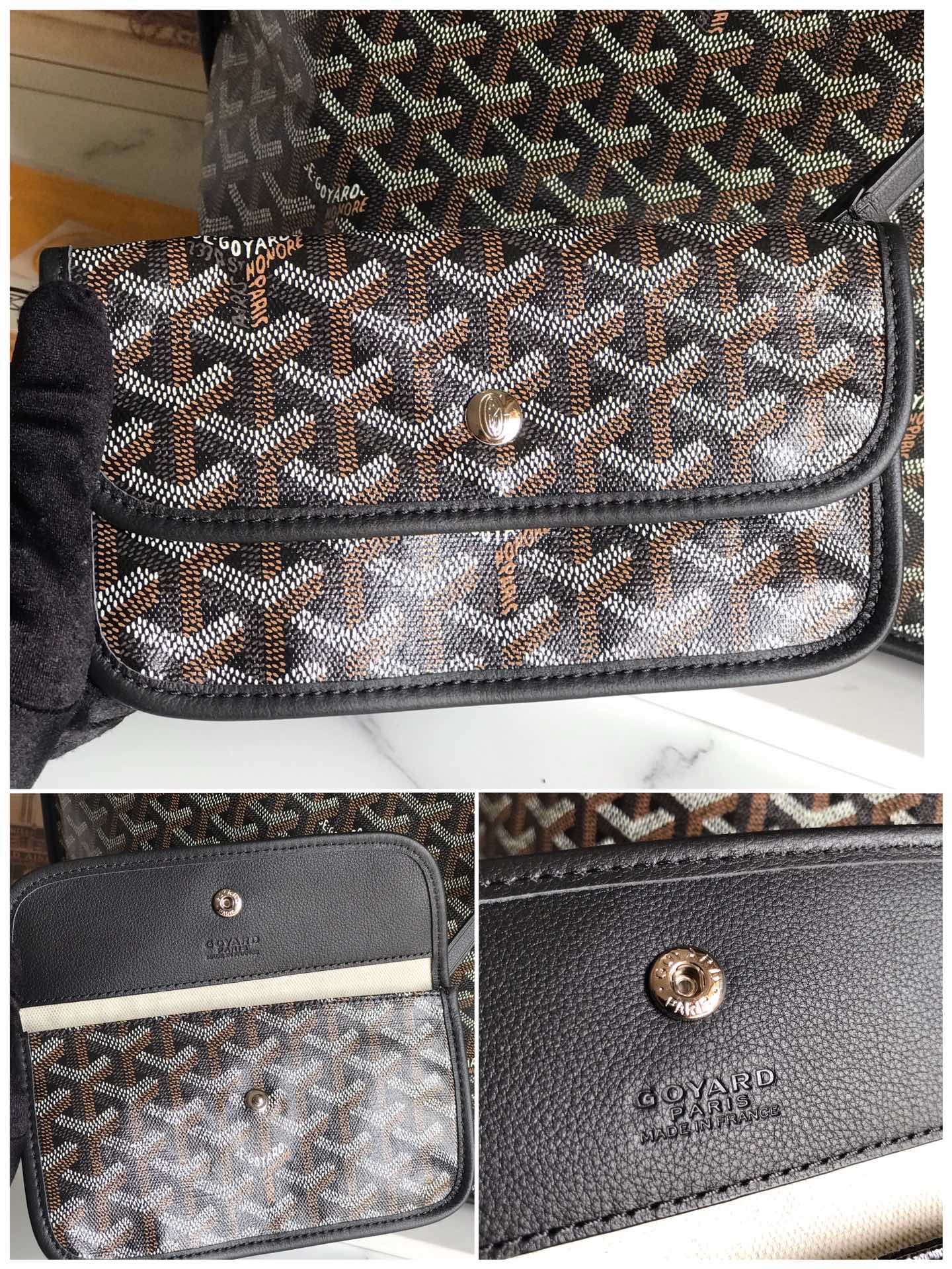 GOYARD Saint-Louis PM Tote Bag Black Used Beautiful with