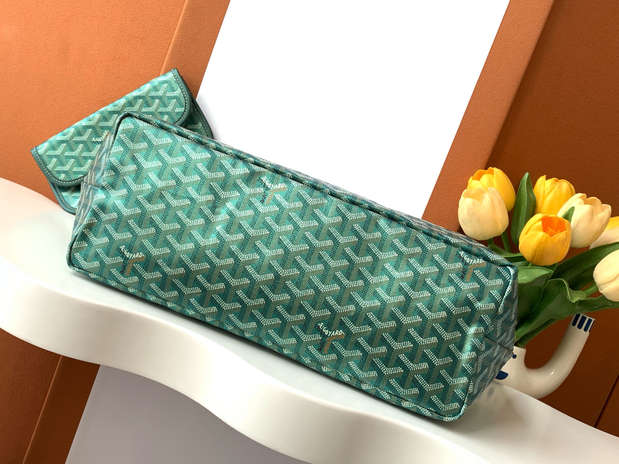 Goyard Pearly green Goyardine Canvas And Chevroches