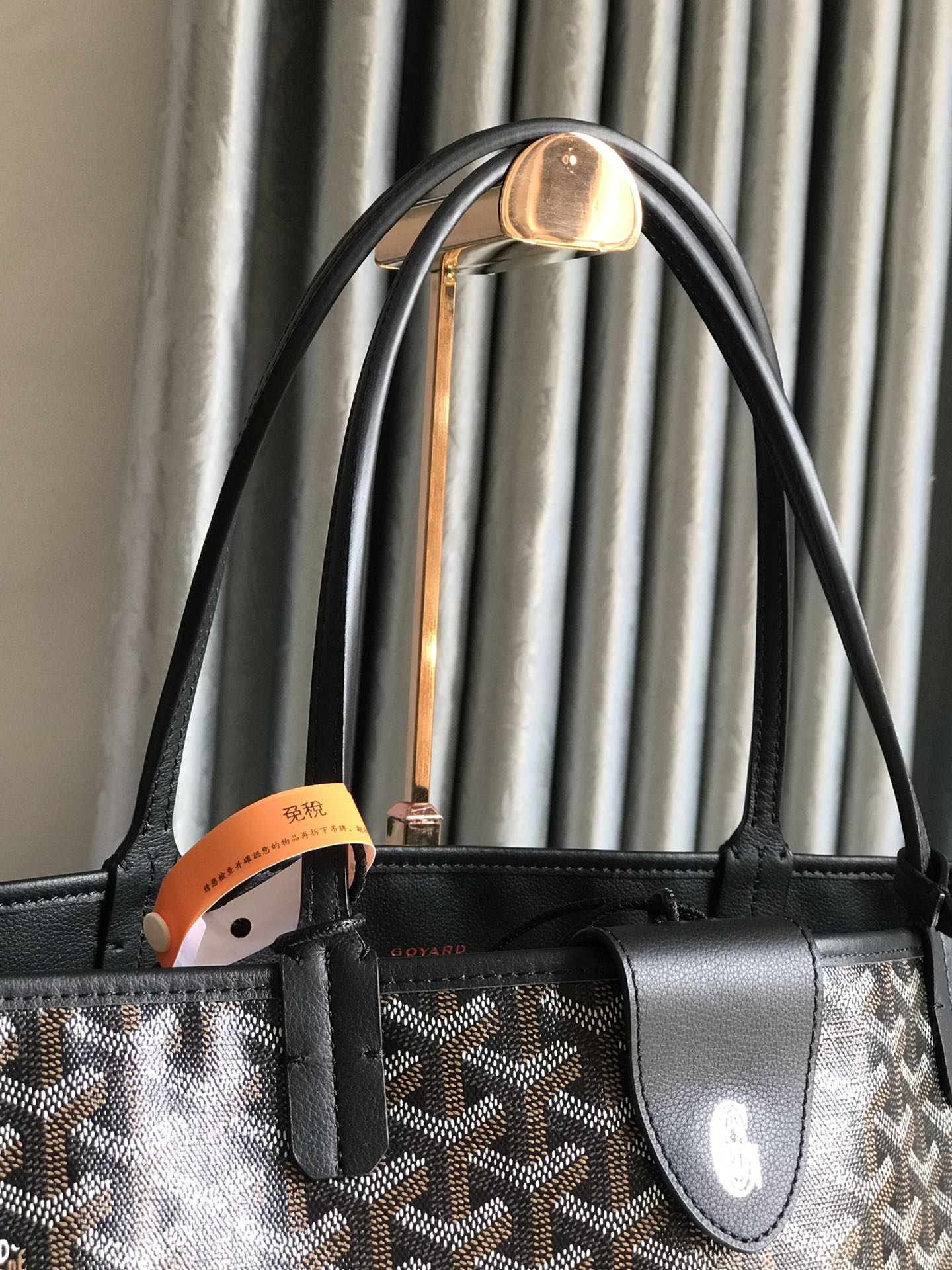 GOYARD Saint-Louis PM Tote Bag Black Used Beautiful with
