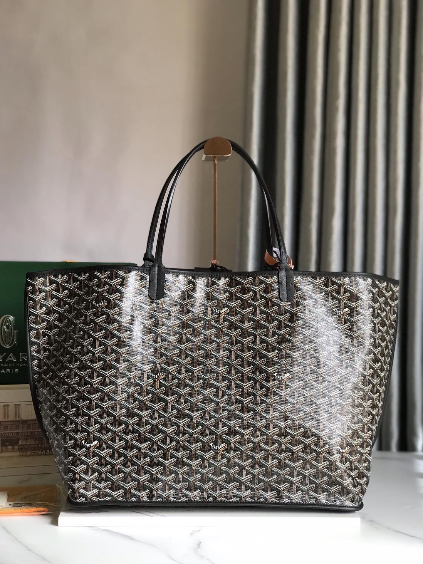 GOYARD Saint-Louis PM Tote Bag Black Used Beautiful with