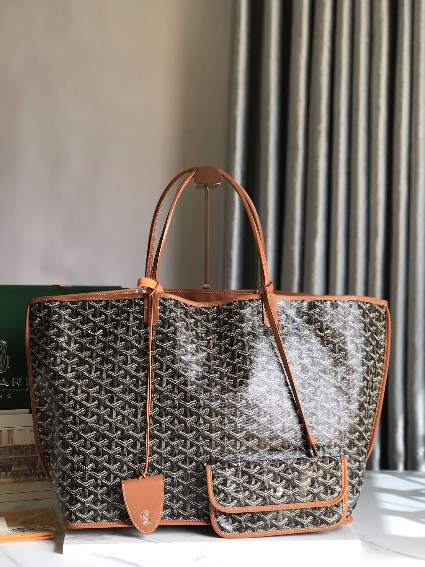 Goyard Saint Louis GM Tote Bag Pouch Brown Shopping Purse