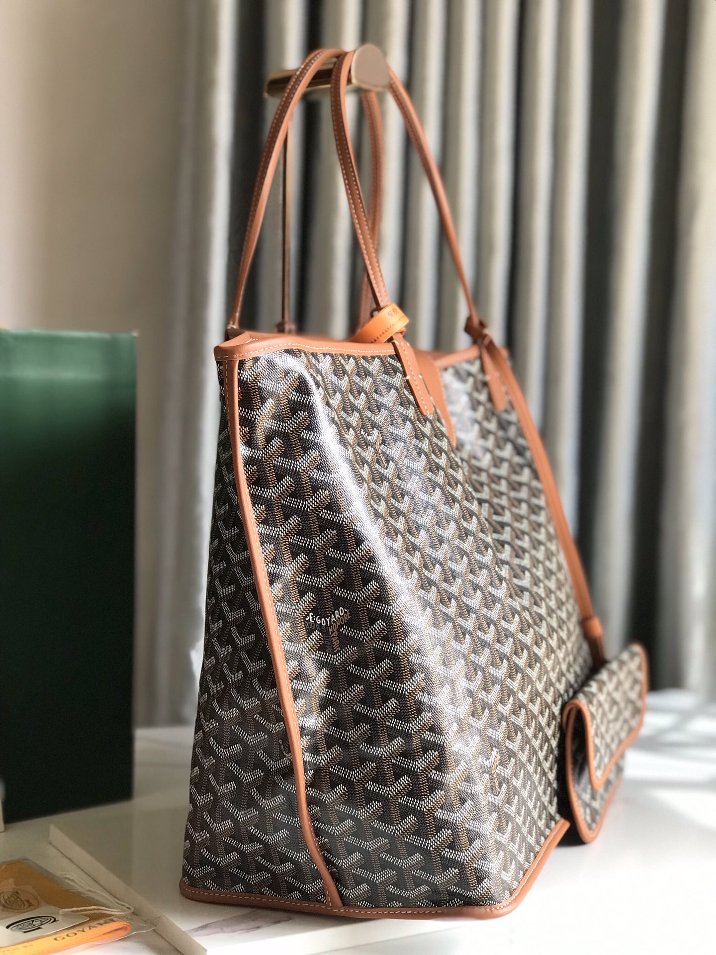 Goyard Saint Louis GM Tote Bag Pouch Brown Shopping Purse