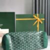 Goyard Tan Goyardine Coated Canvas and Leather bag green