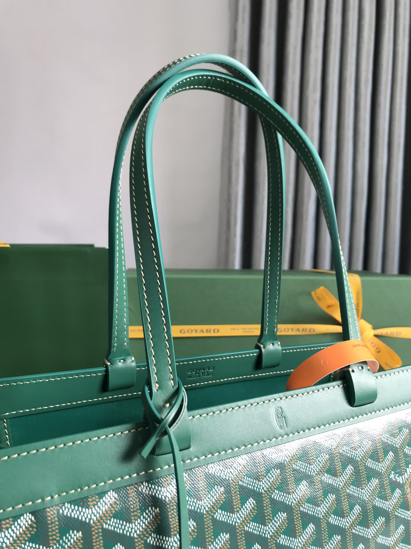 Goyard Tan Goyardine Coated Canvas and Leather bag green