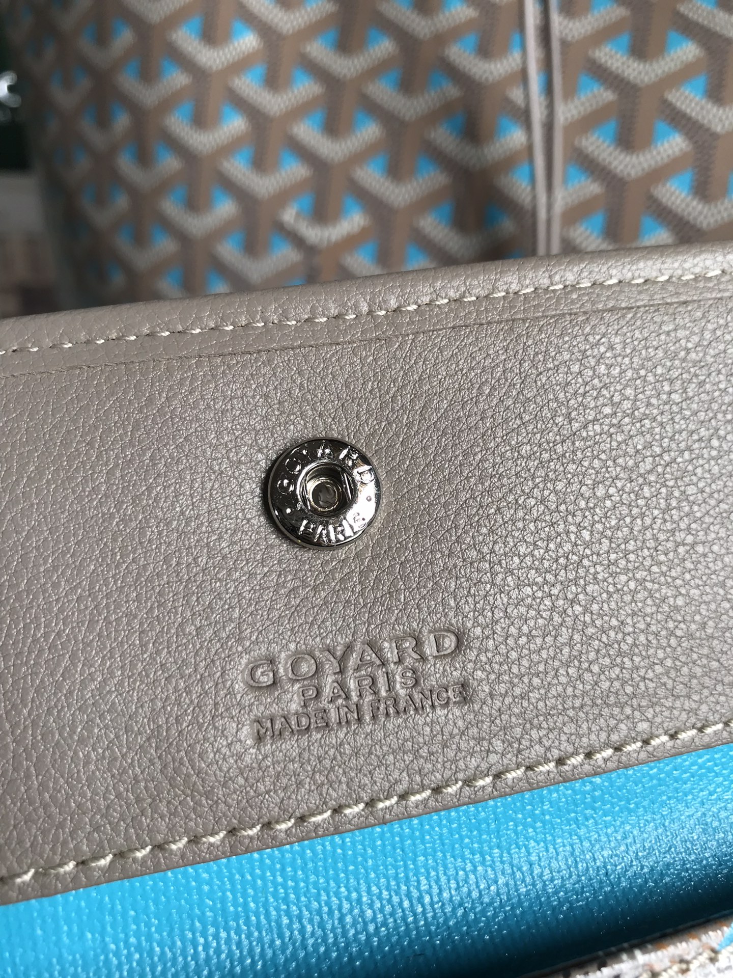 GOYARD Saint Louis PM Tote Bag Claire Voie Greige Turquois