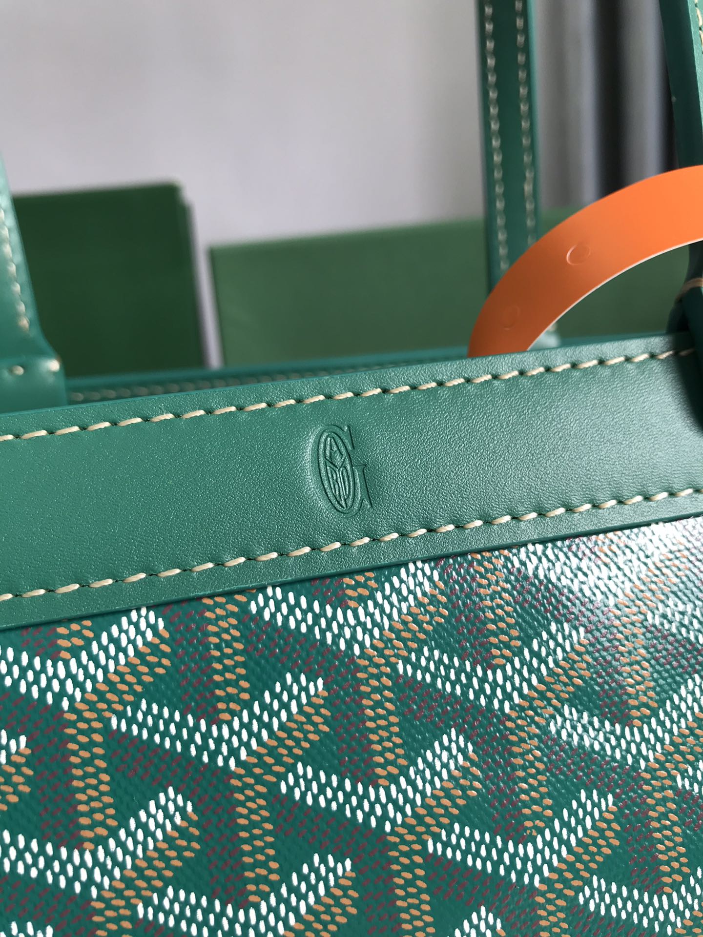 Goyard Tan Goyardine Coated Canvas and Leather bag green
